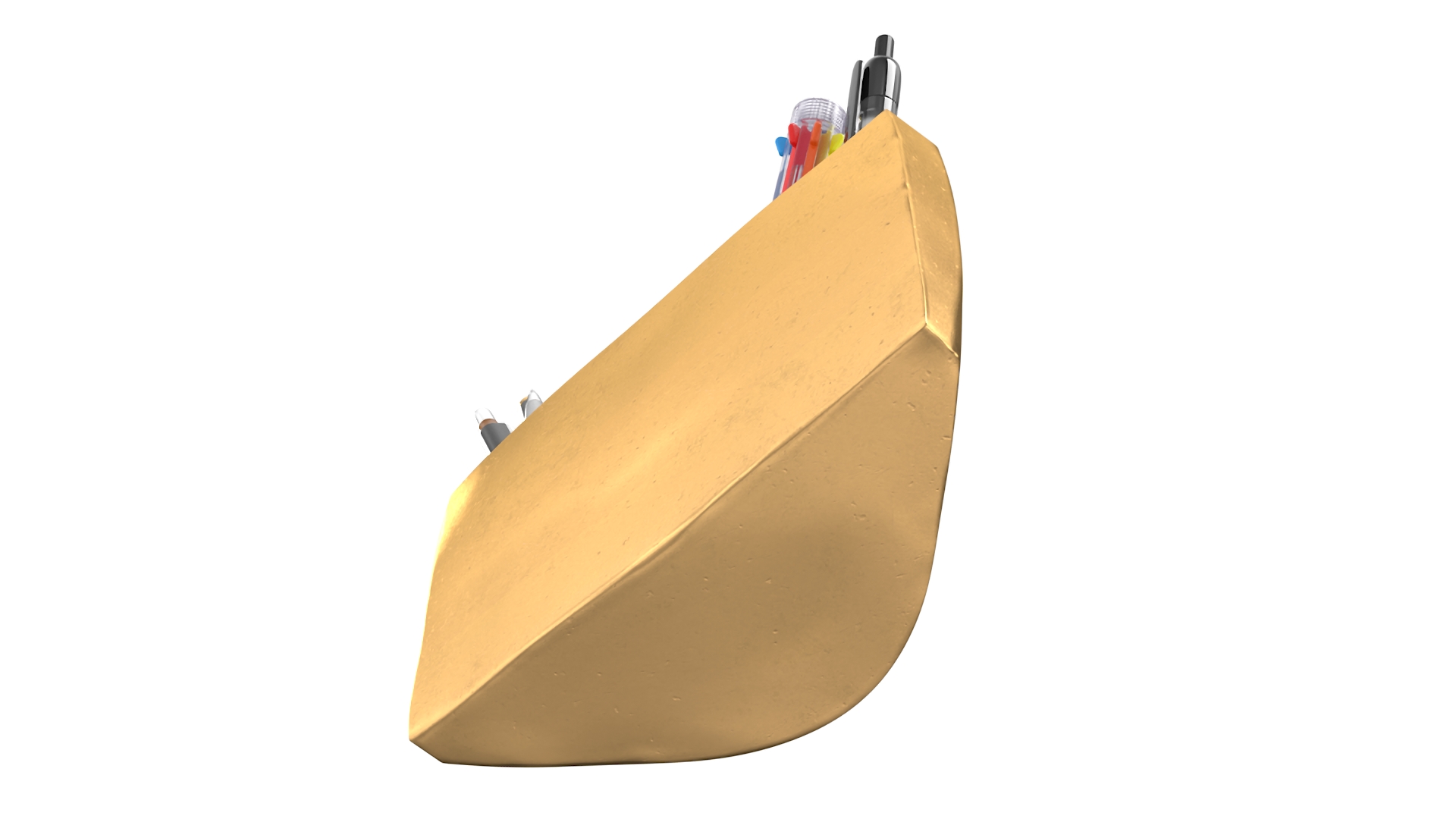 Michelangelo David lips decor Gold with Pens 3D model