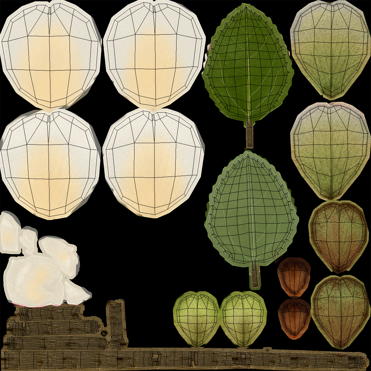 3D model White Camellia Bouquet in Vase