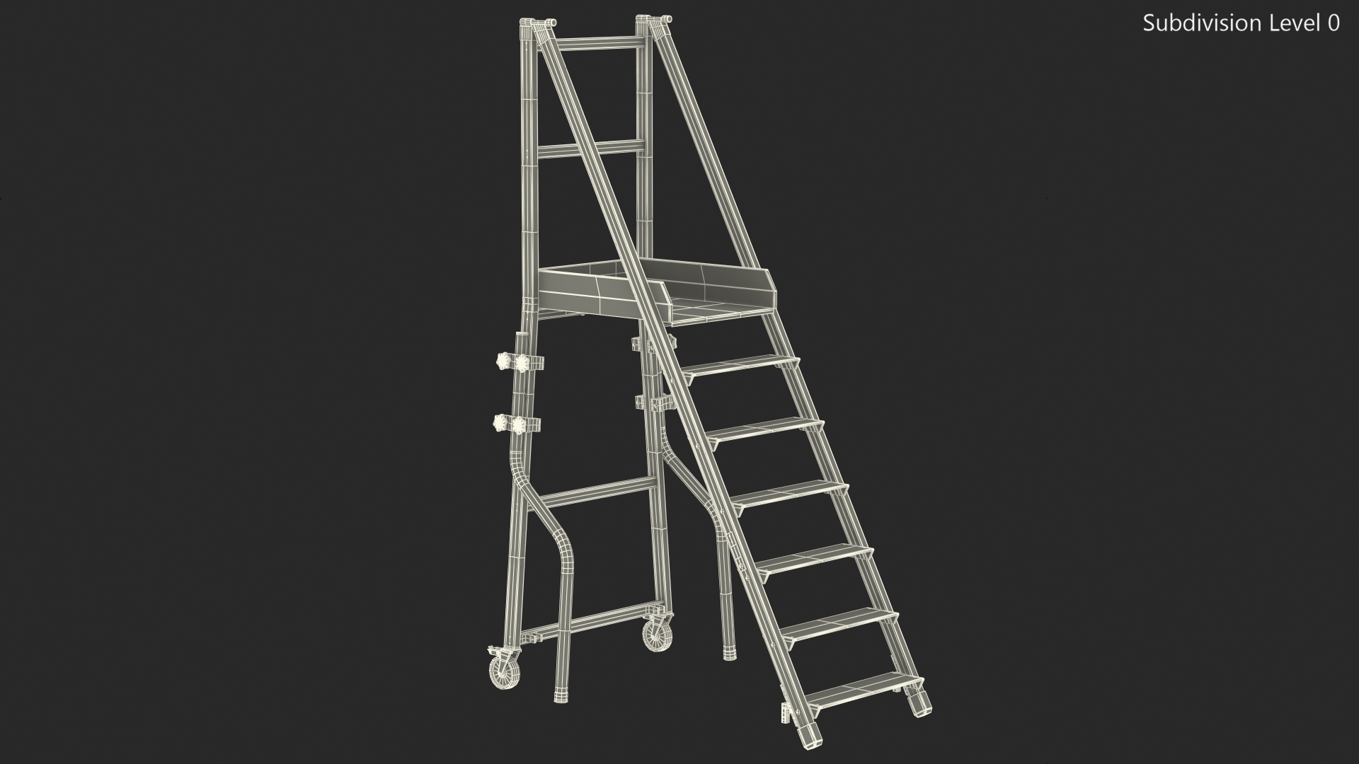 3D model Aluminium Platform Ladder
