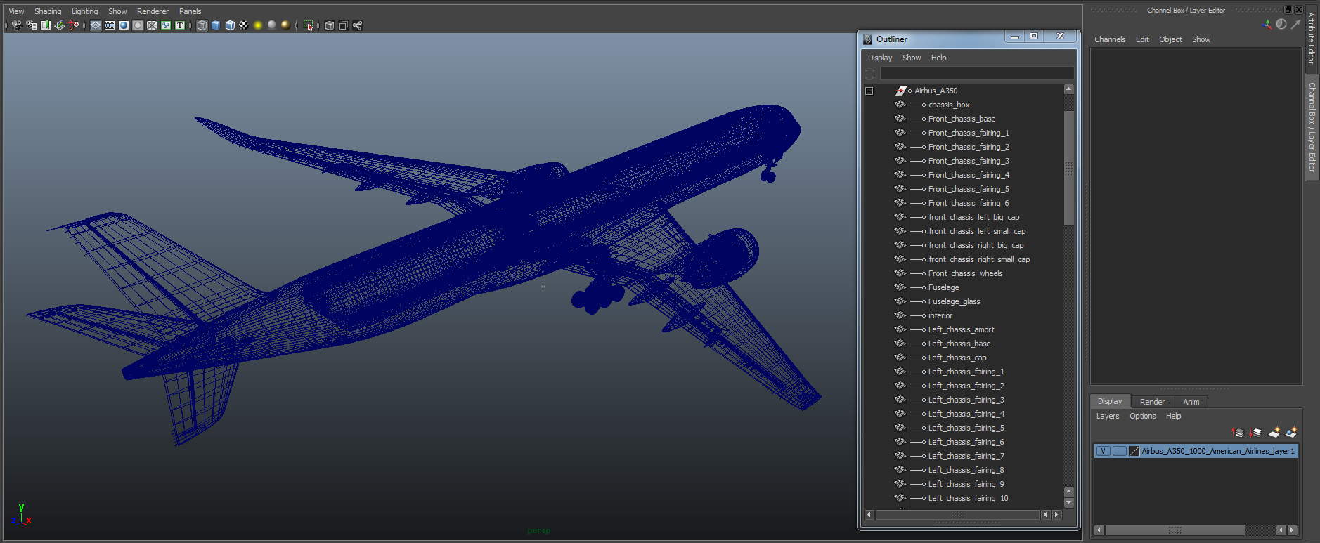 Airbus A350 1000 American Airlines 3D model