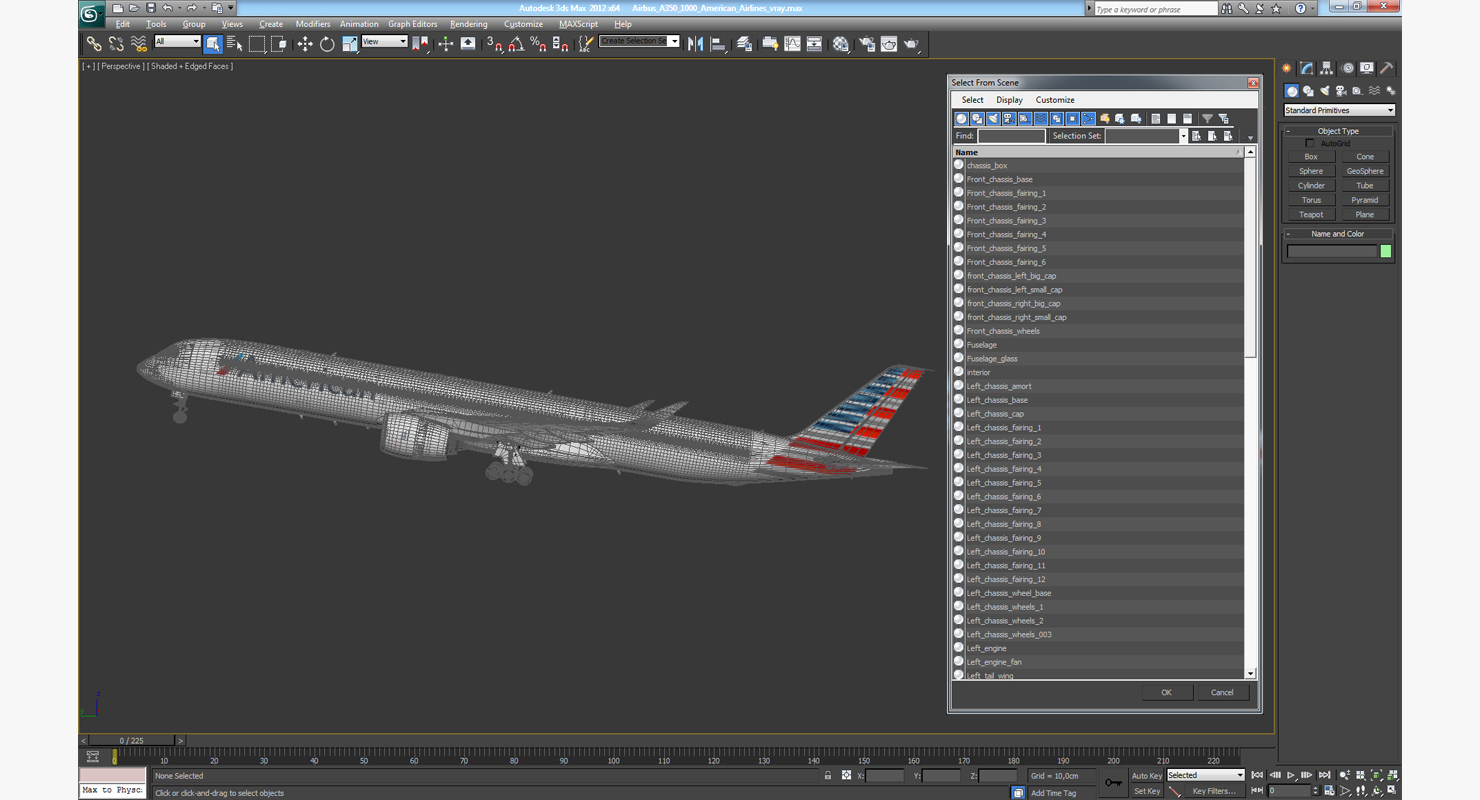 Airbus A350 1000 American Airlines 3D model