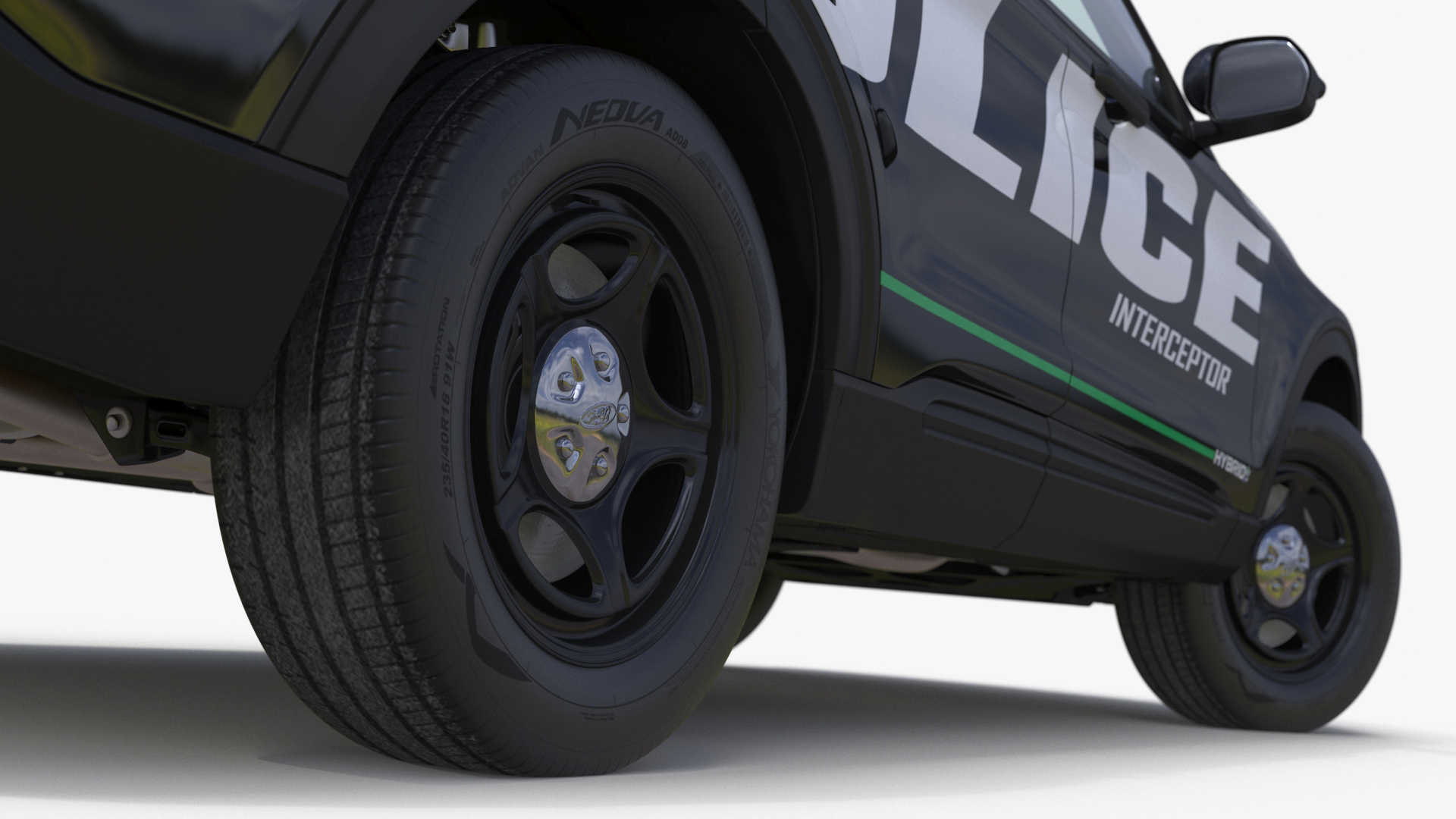 Ford Police Interceptor Utility Hybrid AWD Rigged 3D model
