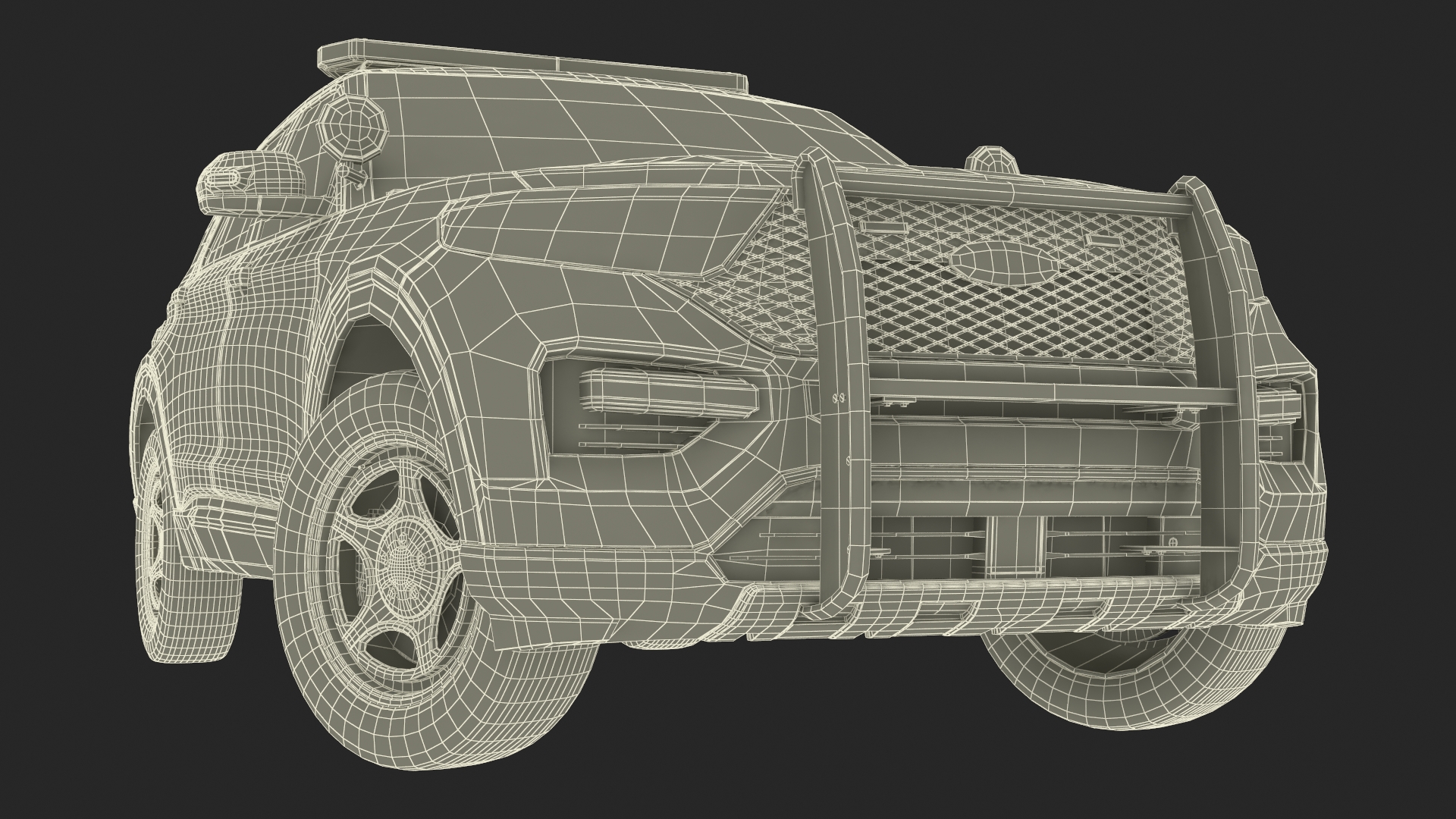 Ford Police Interceptor Utility Hybrid AWD Rigged 3D model