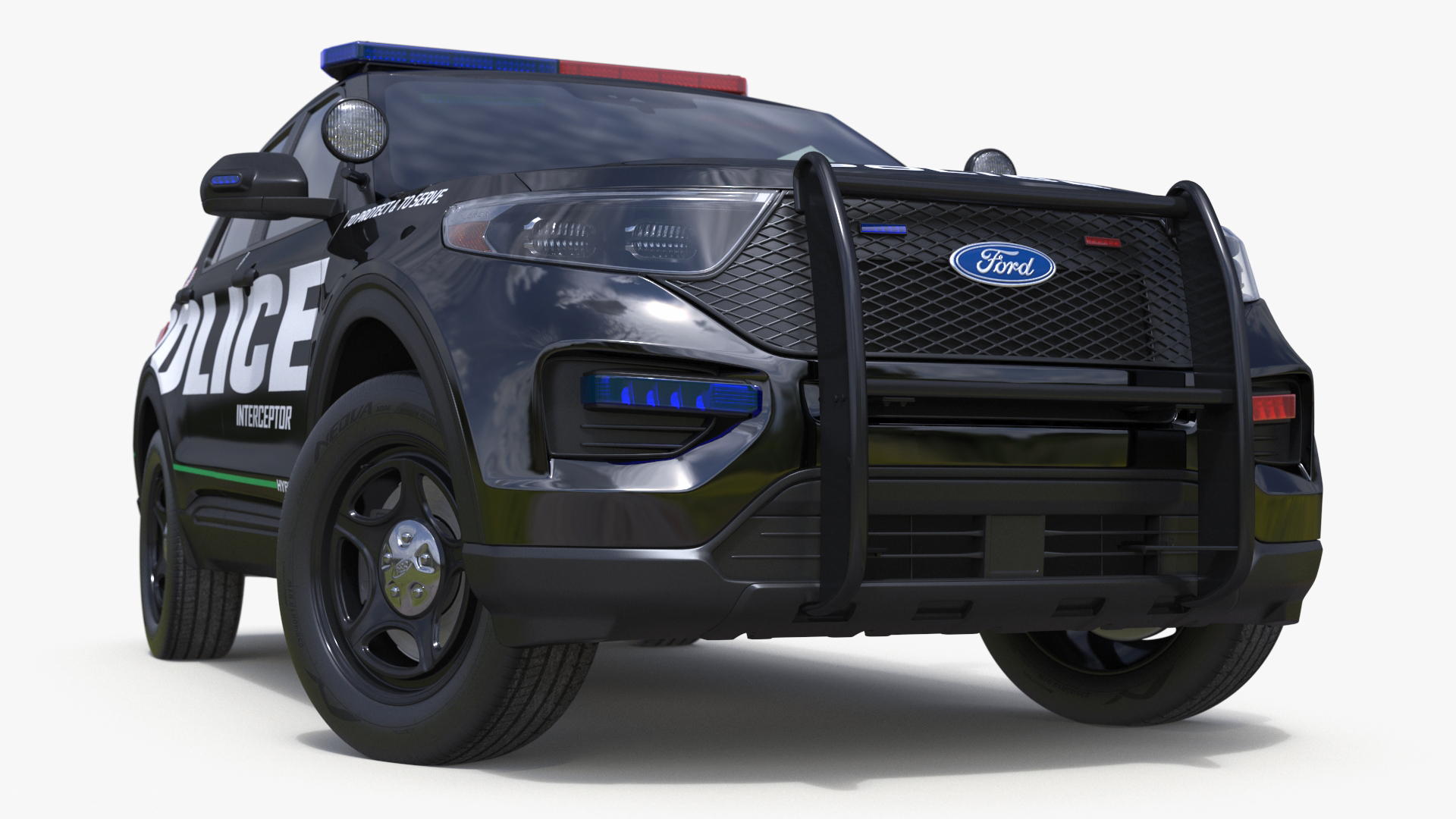 Ford Police Interceptor Utility Hybrid AWD Rigged 3D model