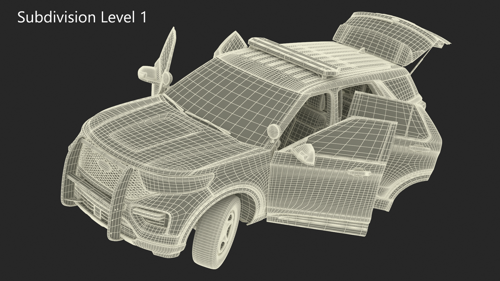 Ford Police Interceptor Utility Hybrid AWD Rigged 3D model