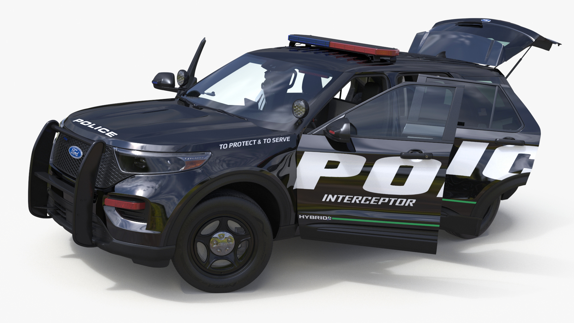 Ford Police Interceptor Utility Hybrid AWD Rigged 3D model