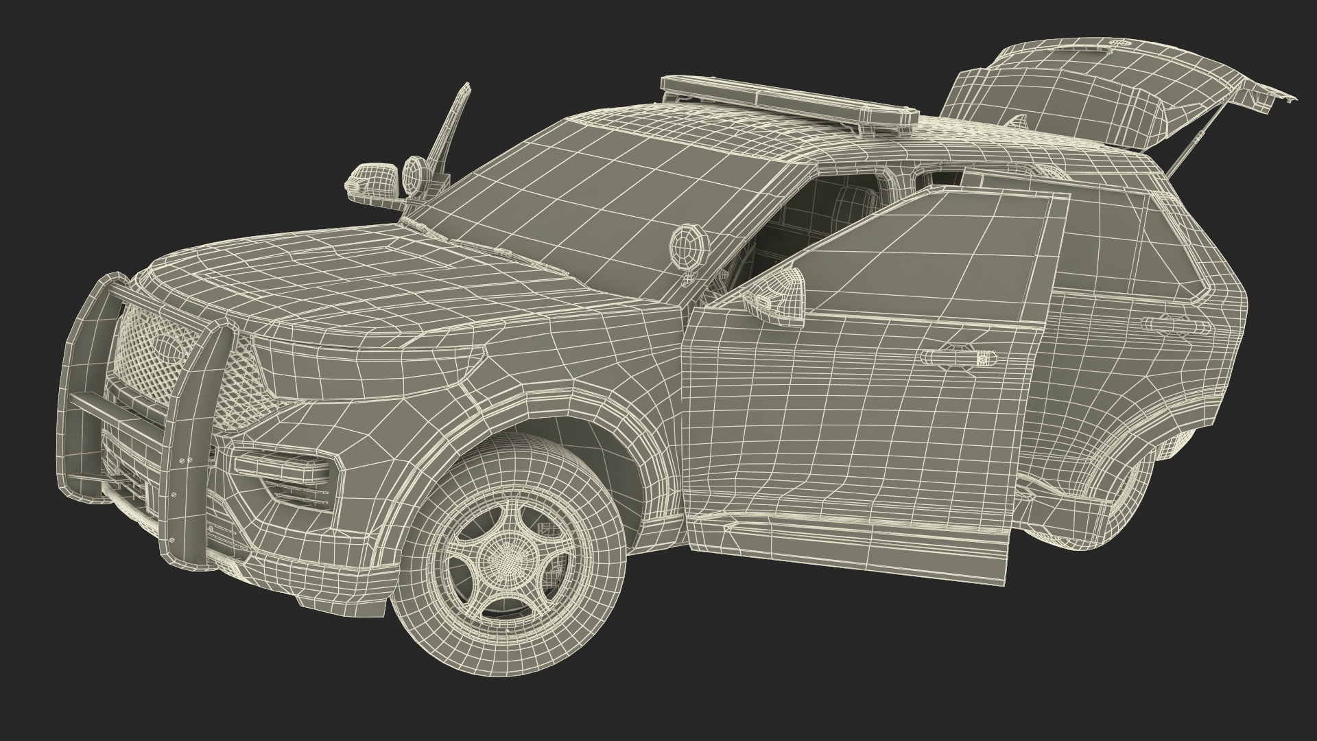 Ford Police Interceptor Utility Hybrid AWD Rigged 3D model