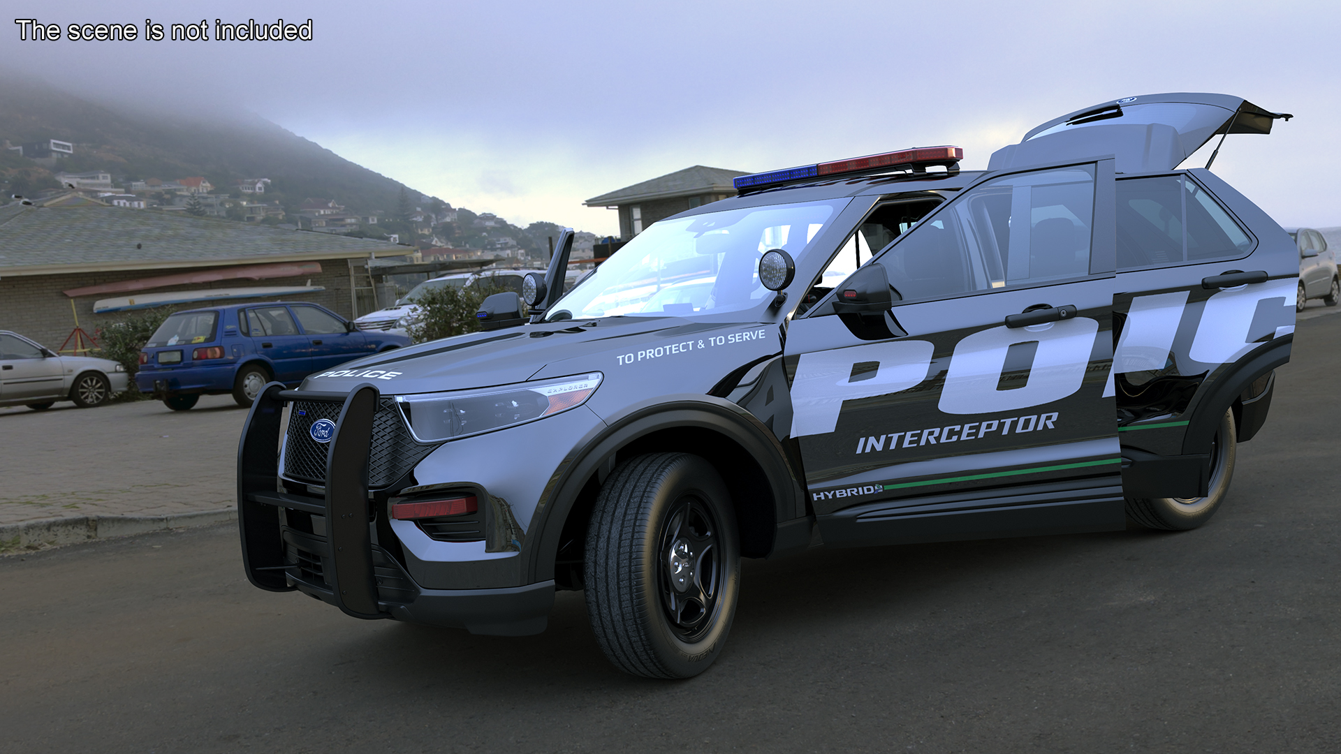 Ford Police Interceptor Utility Hybrid AWD Rigged 3D model