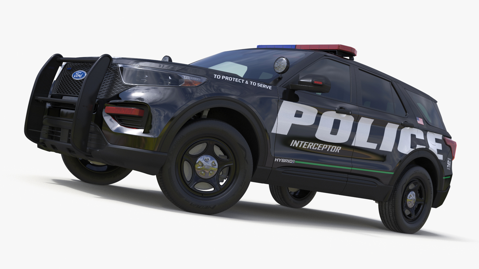 Ford Police Interceptor Utility Hybrid AWD Rigged 3D model