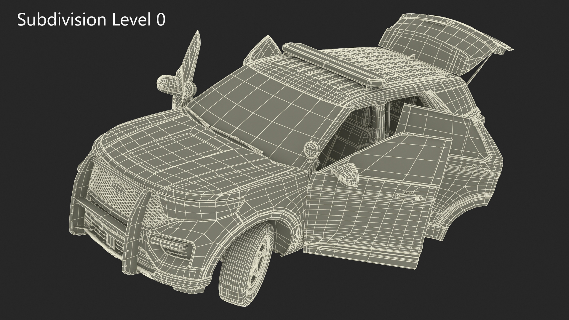 Ford Police Interceptor Utility Hybrid AWD Rigged 3D model