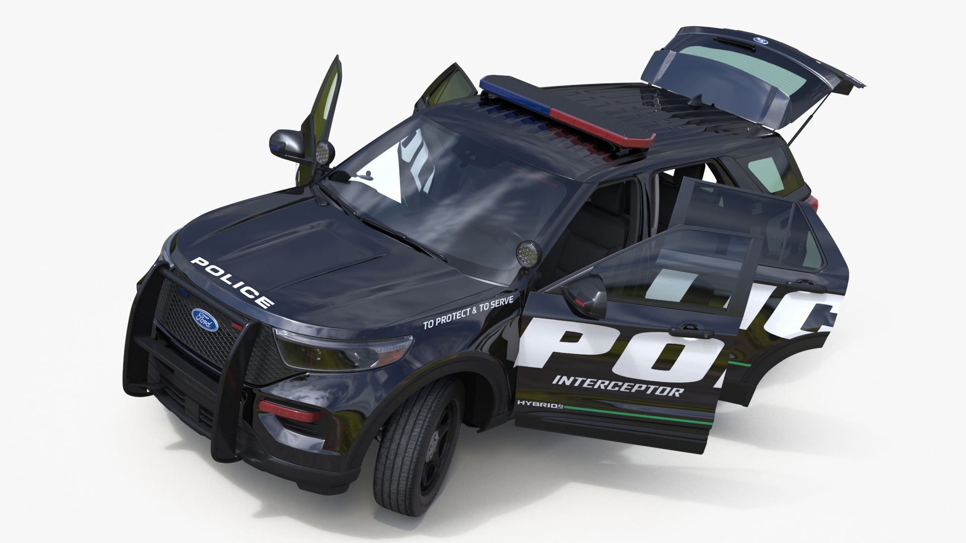 Ford Police Interceptor Utility Hybrid AWD Rigged 3D model