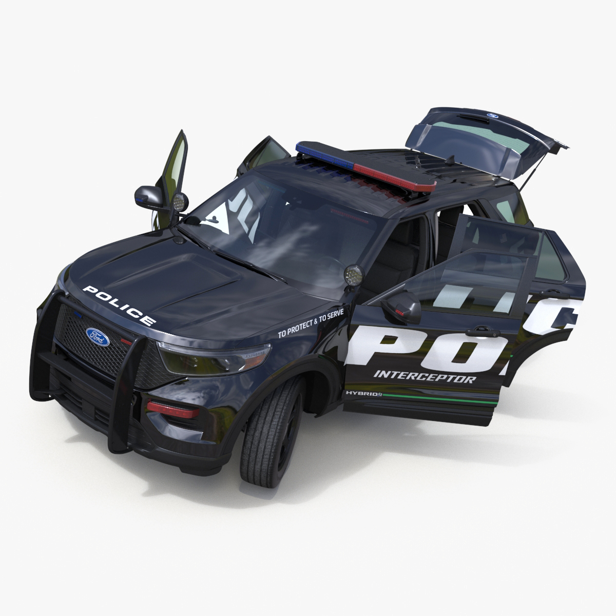 Ford Police Interceptor Utility Hybrid AWD Rigged 3D model