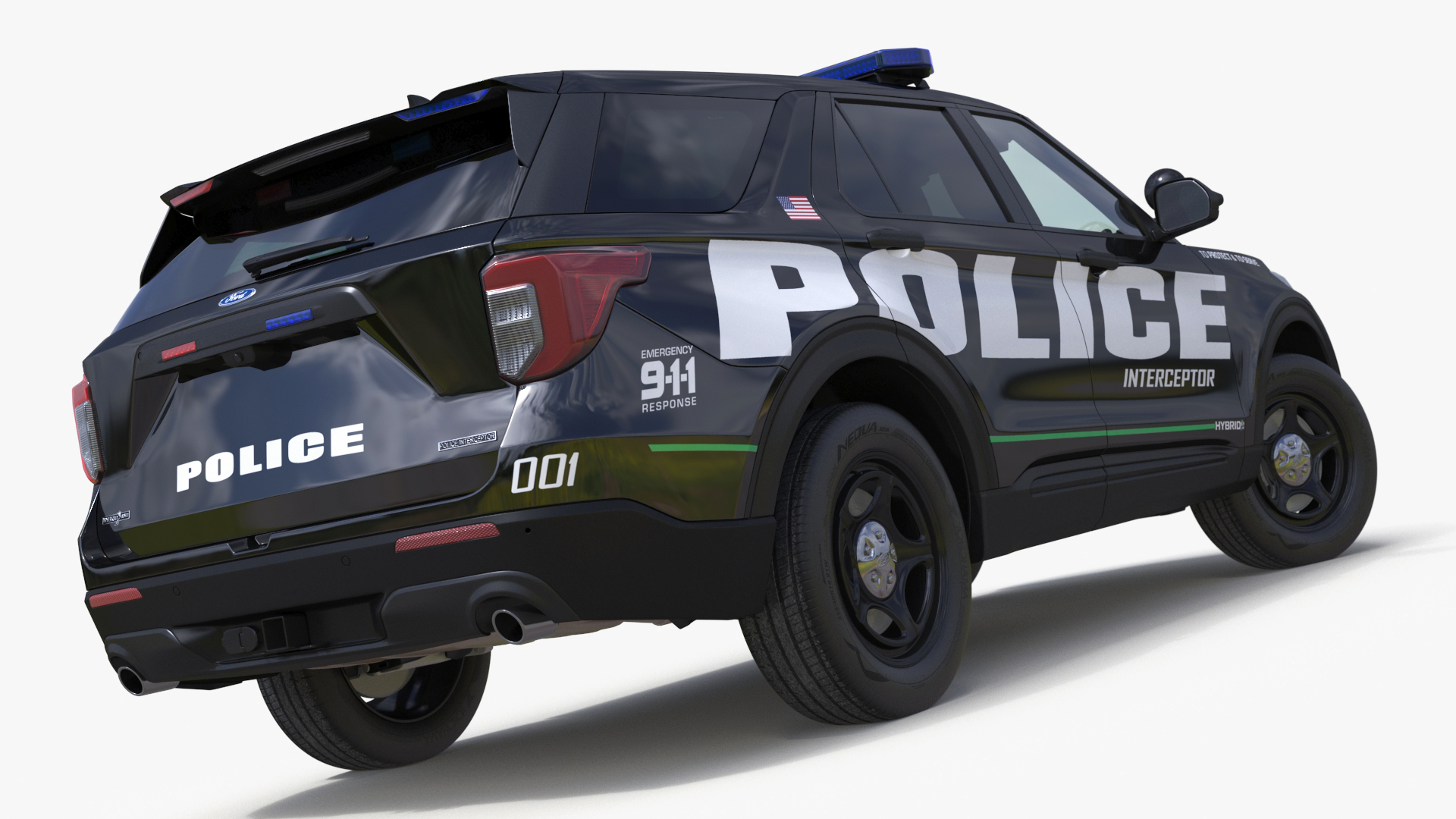 Ford Police Interceptor Utility Hybrid AWD Rigged 3D model