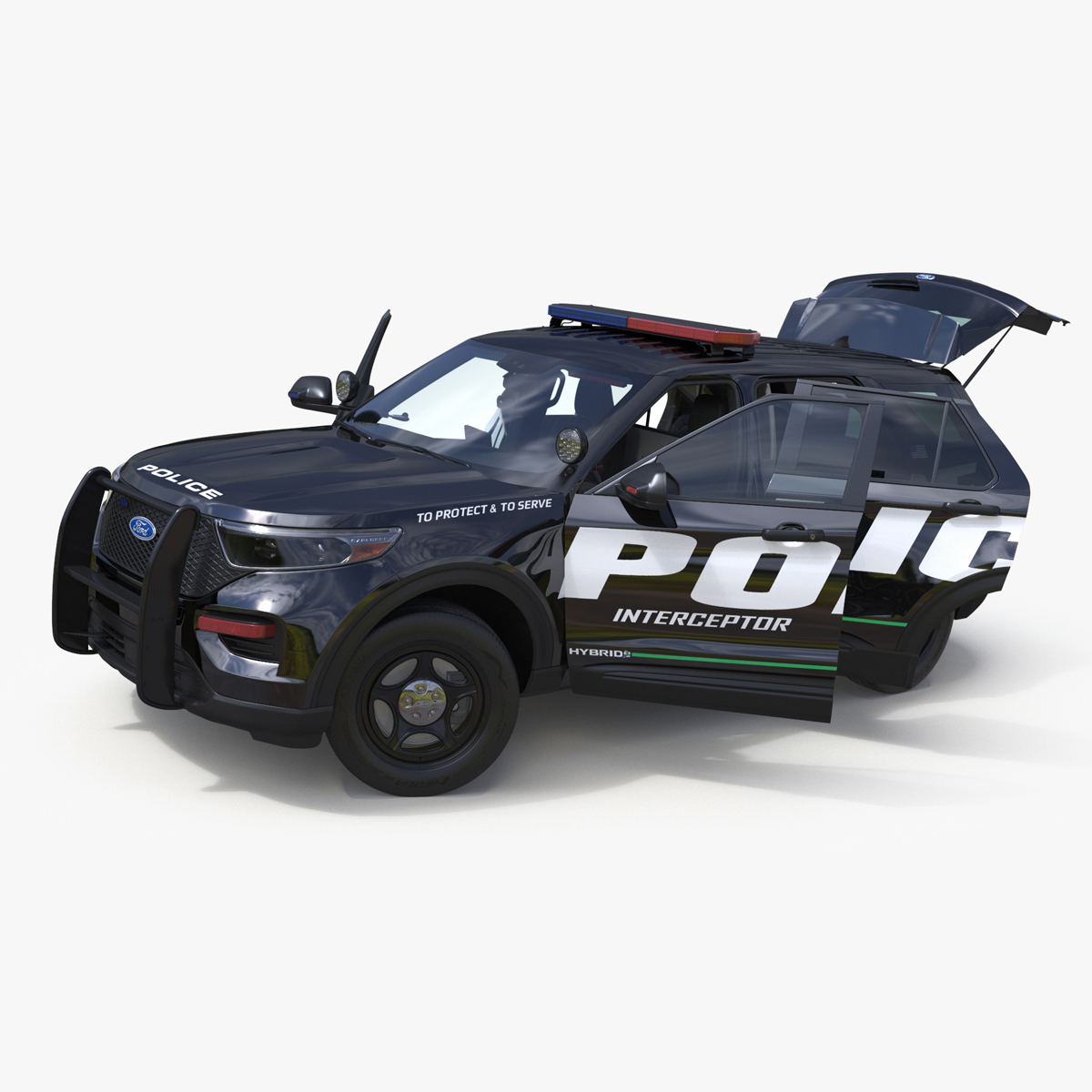 Ford Police Interceptor Utility Hybrid AWD Rigged 3D model