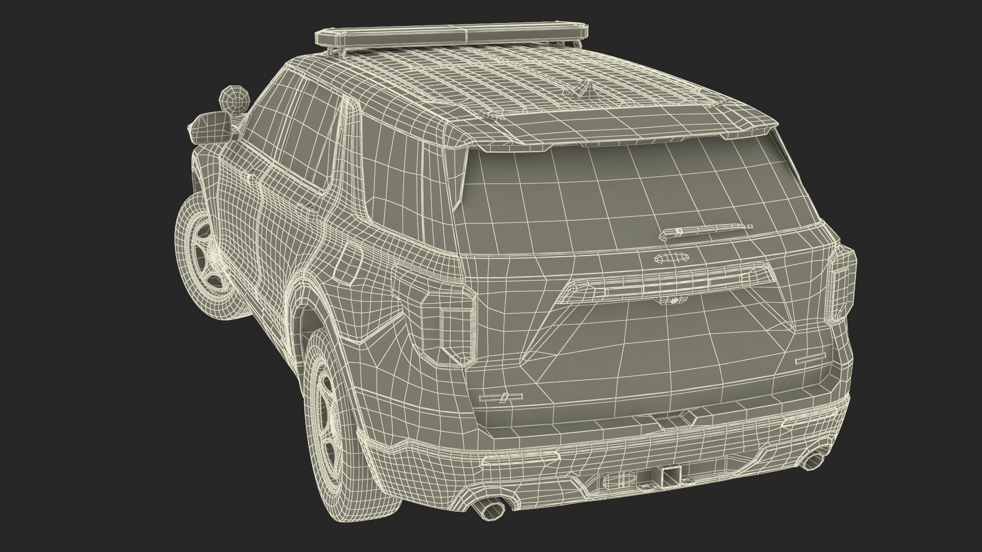 Ford Police Interceptor Utility Hybrid AWD Rigged 3D model
