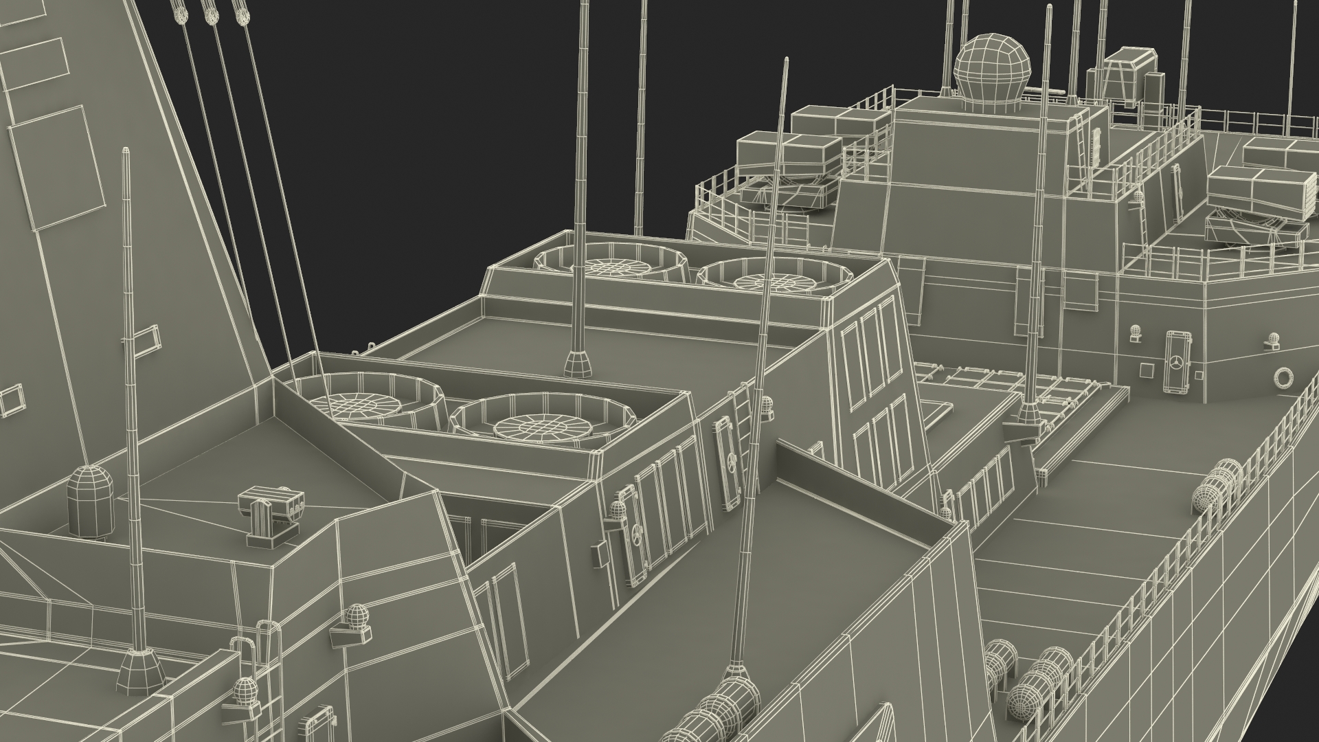 Modern Naval Destroyer Ship 3D