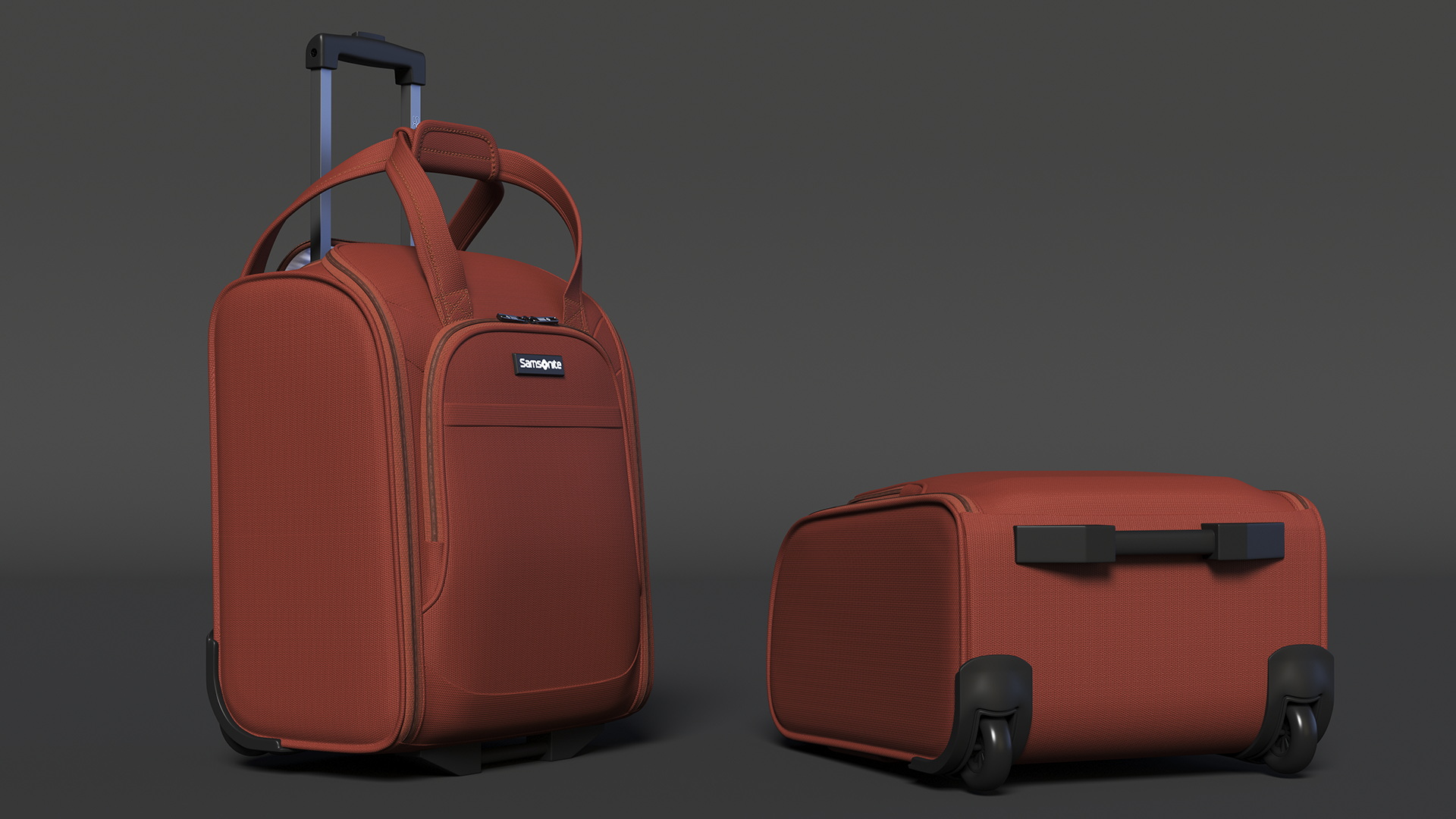 Softshell Luggage Bag Samsonite Brown 3D