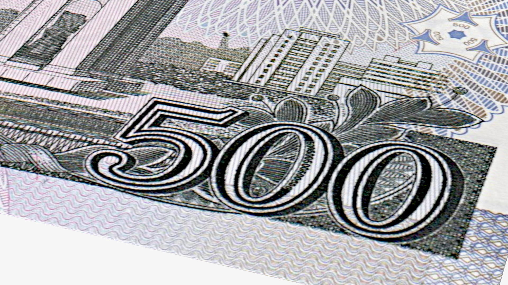 3D North Korea 500 Won Banknote model