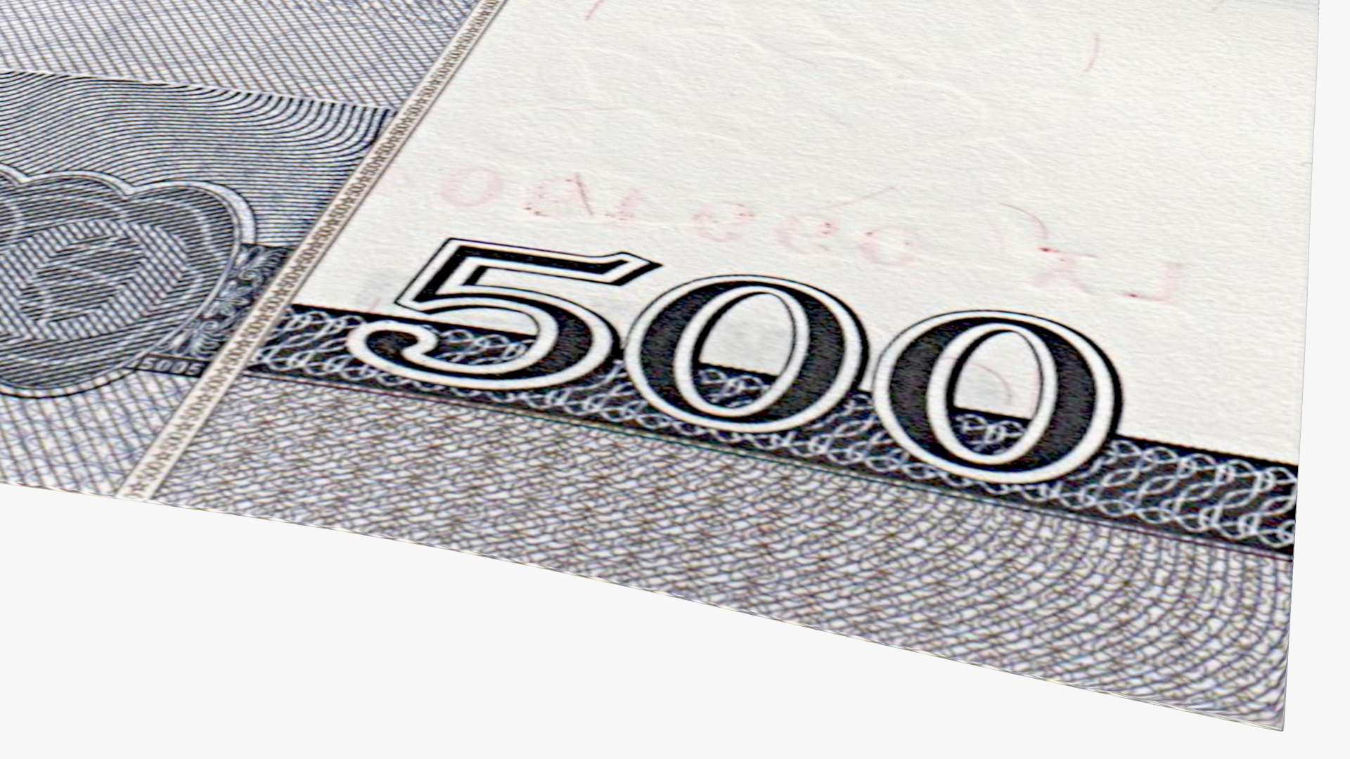 3D North Korea 500 Won Banknote model