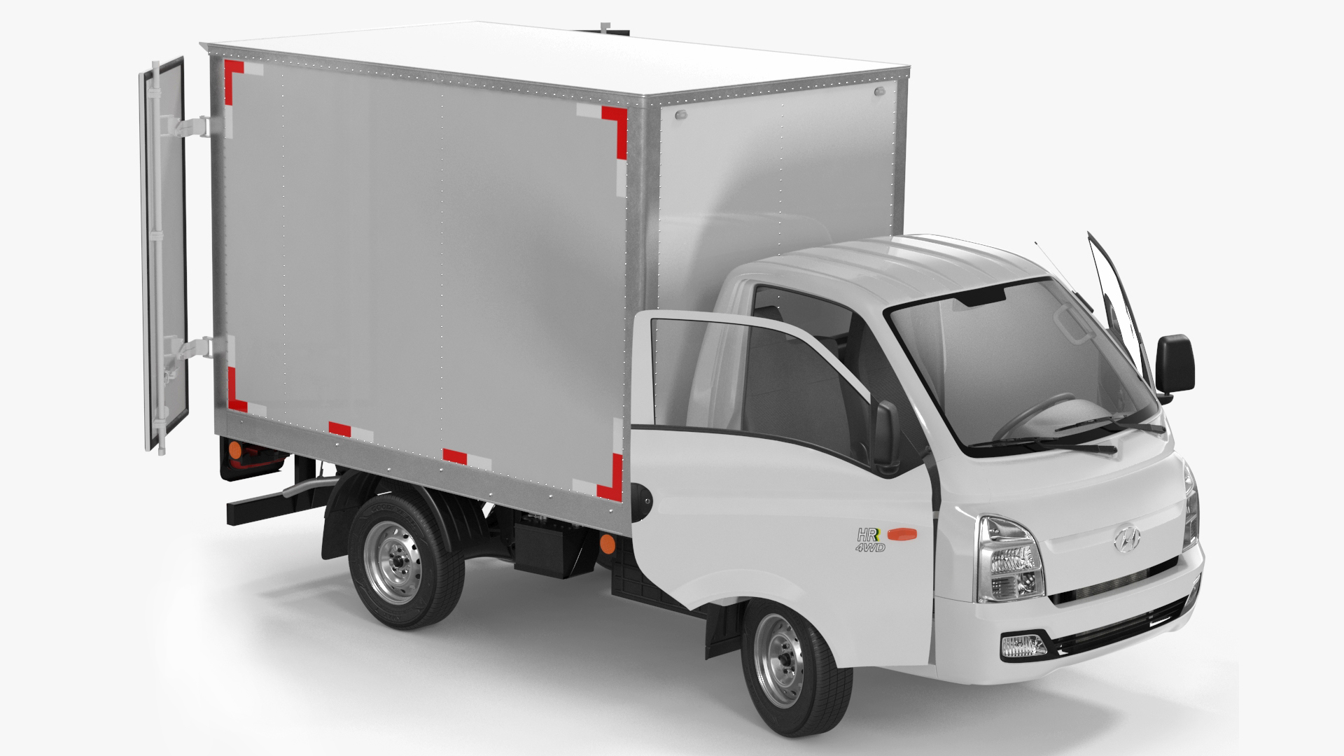 3D model Mini Truck Hyundai HR 2023 Refrigerator Rigged for Maya