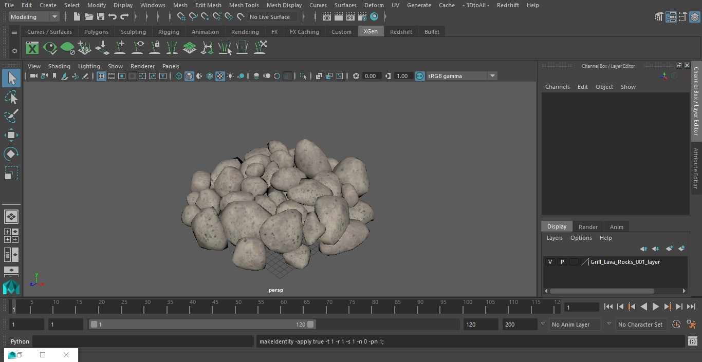 3D Grill Lava Rocks