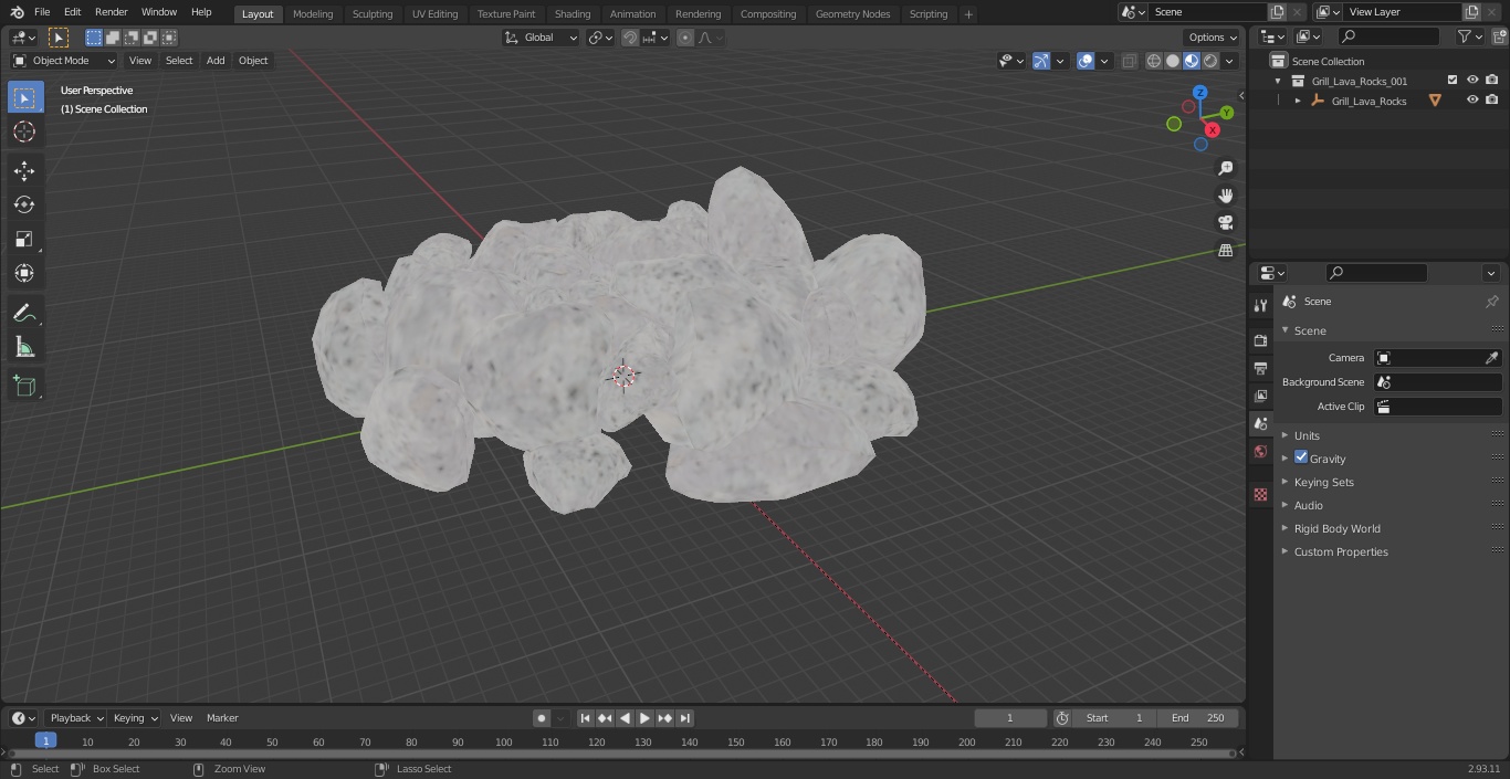 3D Grill Lava Rocks