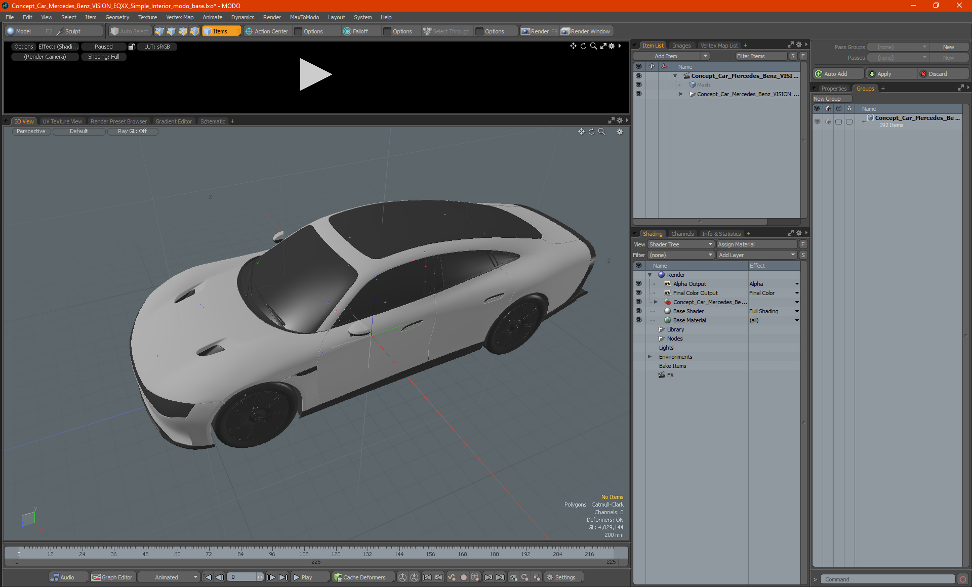 3D Concept Car Mercedes Benz VISION EQXX Simple Interior model