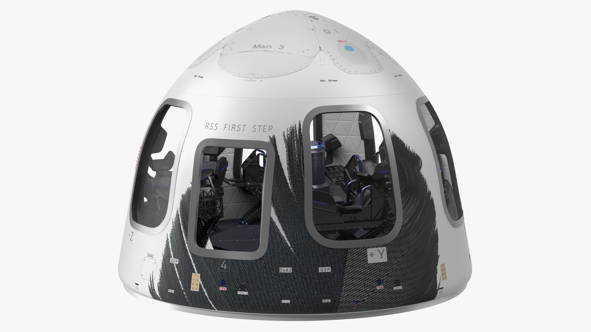 3D Blue Origin New Shepard Crew Capsule
