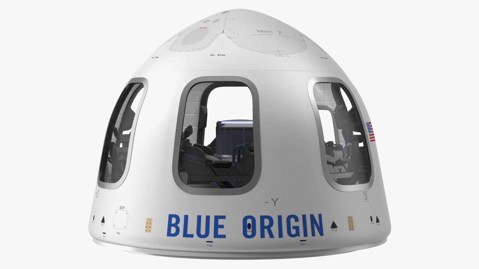 3D Blue Origin New Shepard Crew Capsule