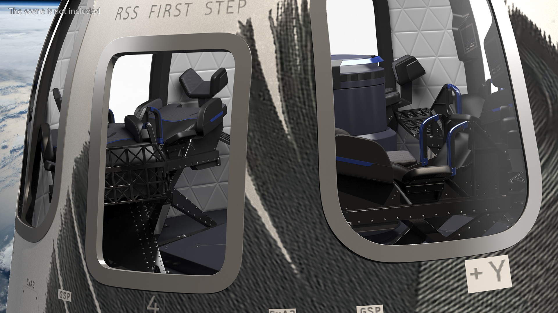 3D Blue Origin New Shepard Crew Capsule