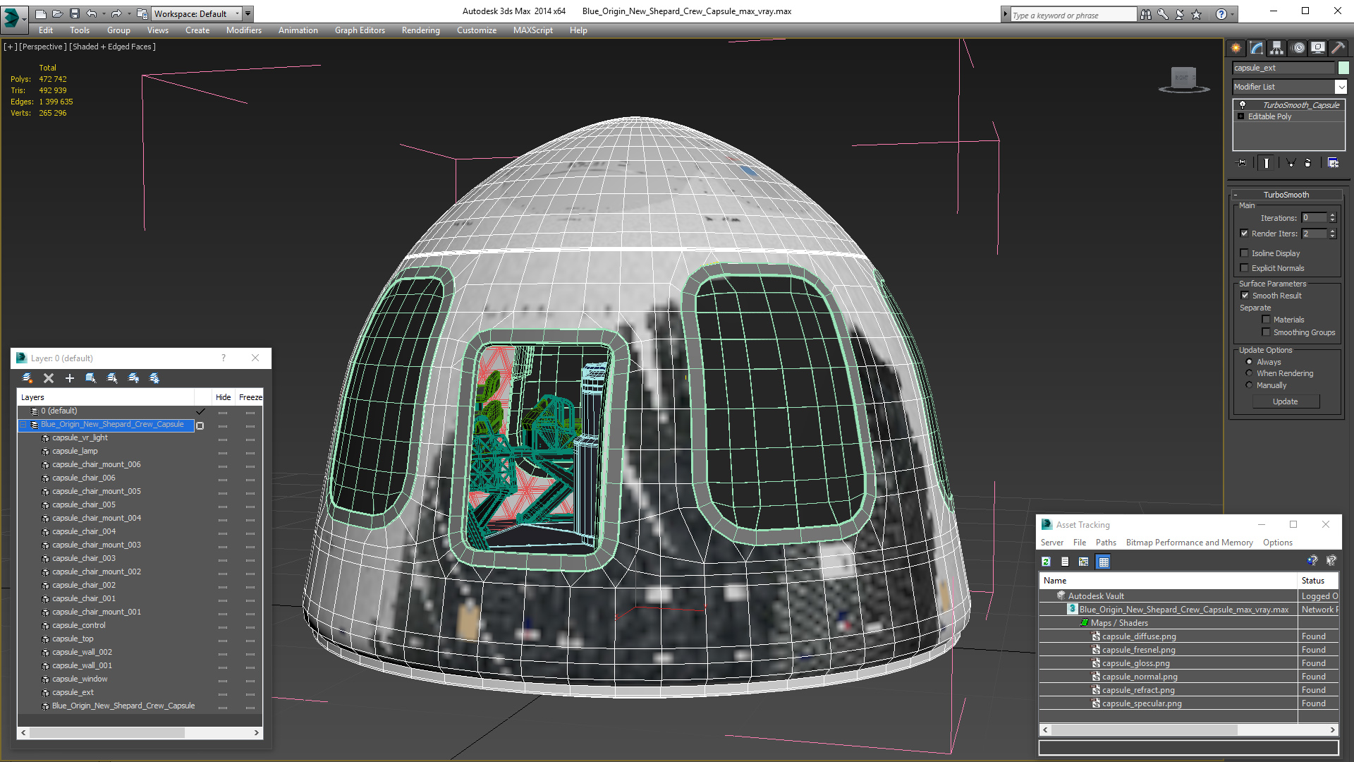 3D Blue Origin New Shepard Crew Capsule