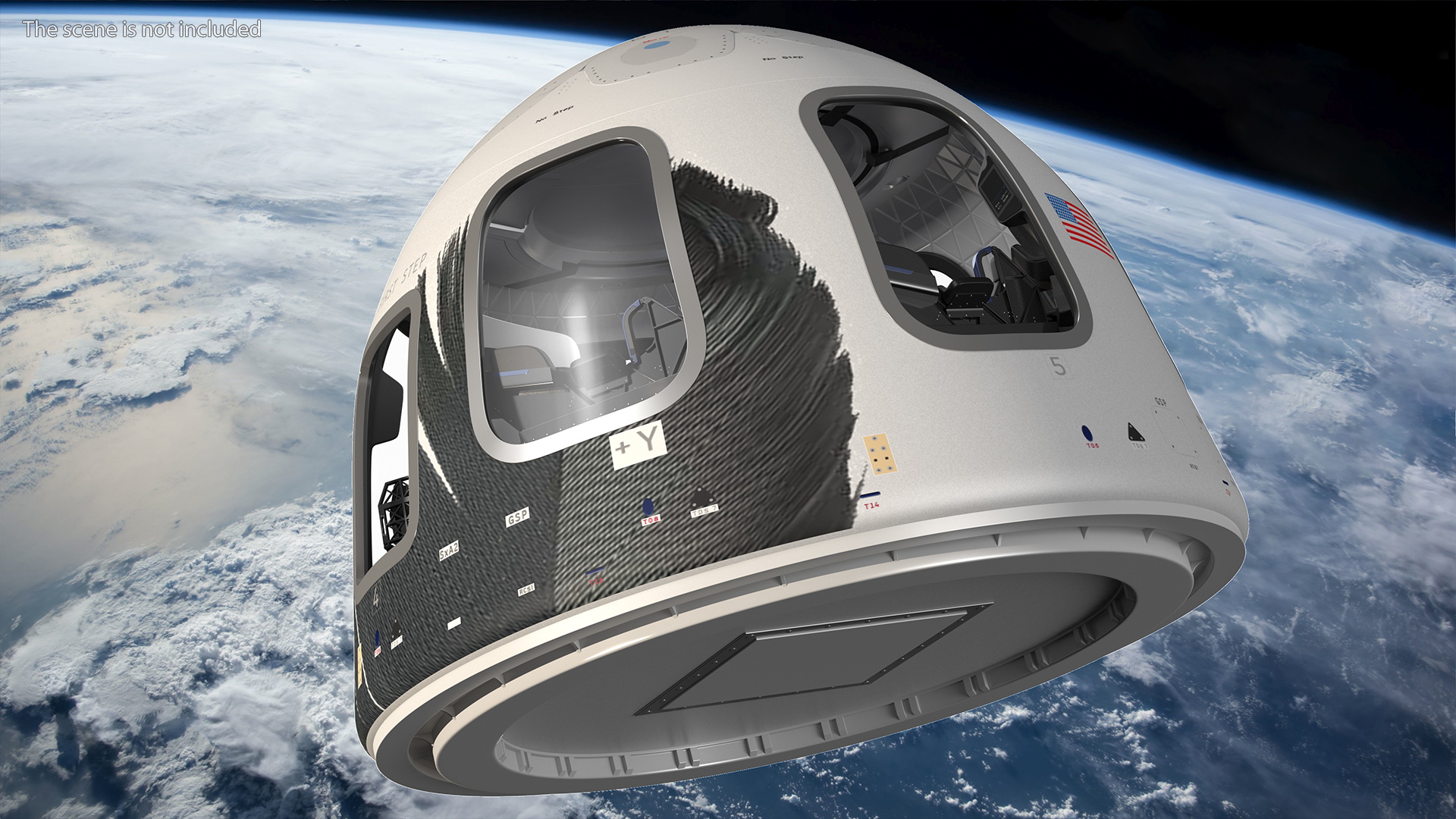 3D Blue Origin New Shepard Crew Capsule