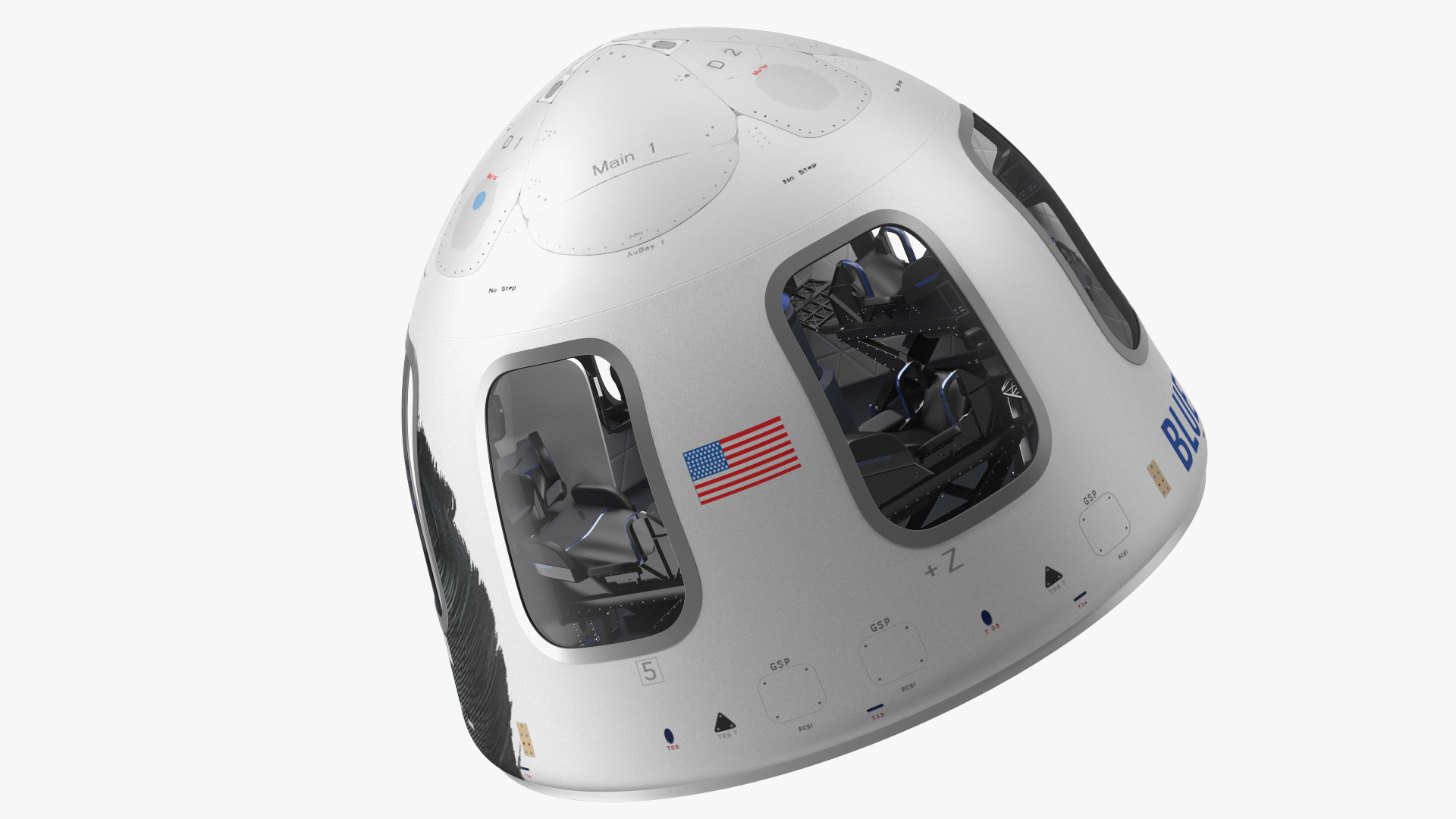 3D Blue Origin New Shepard Crew Capsule