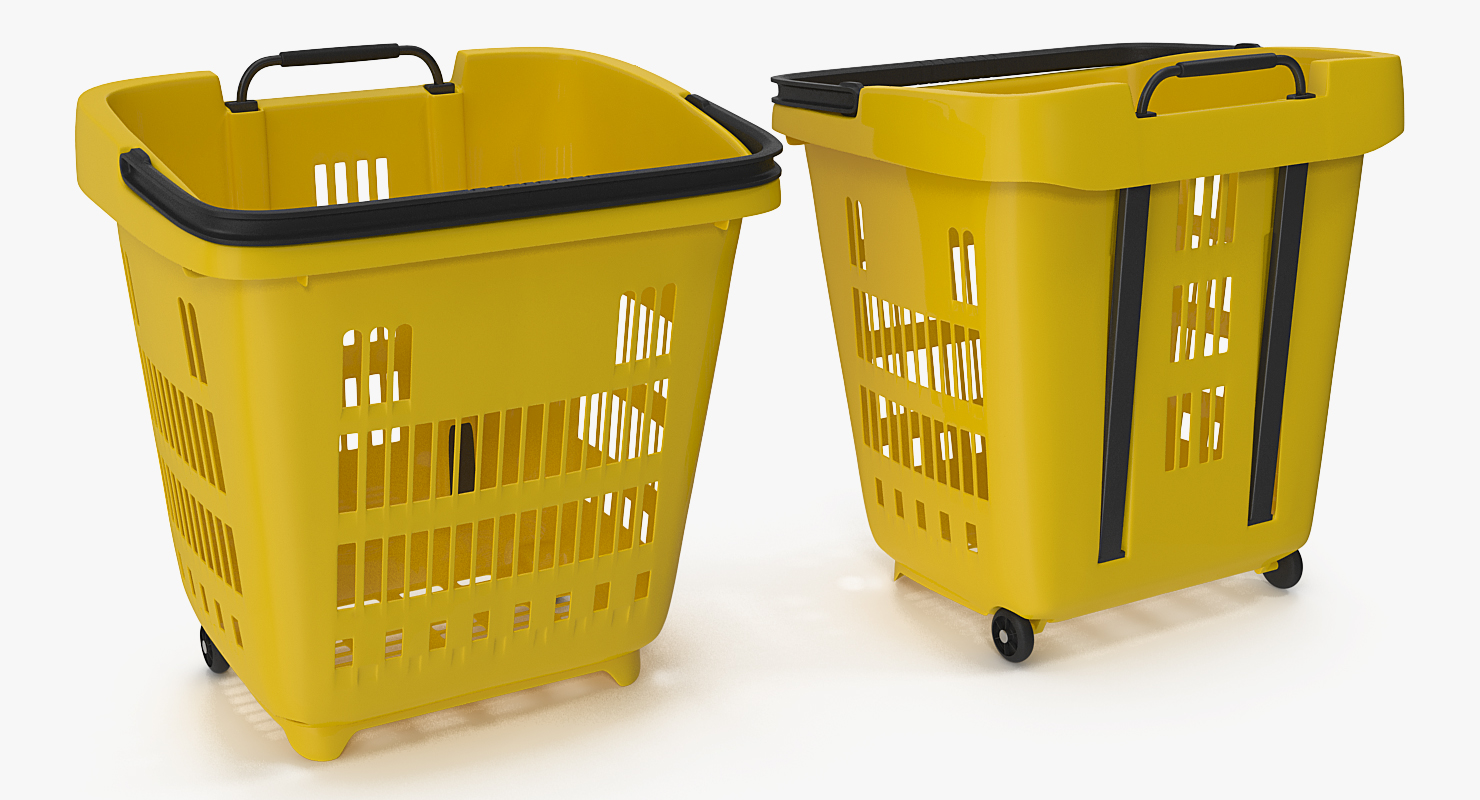 Roll Shopping Basket Folded Handle 3D model