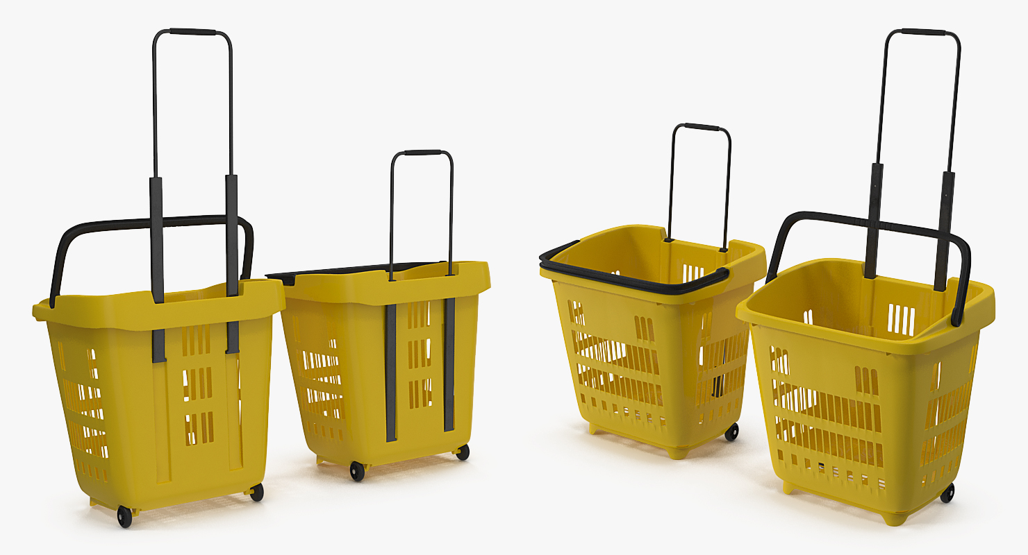 Roll Shopping Basket Folded Handle 3D model
