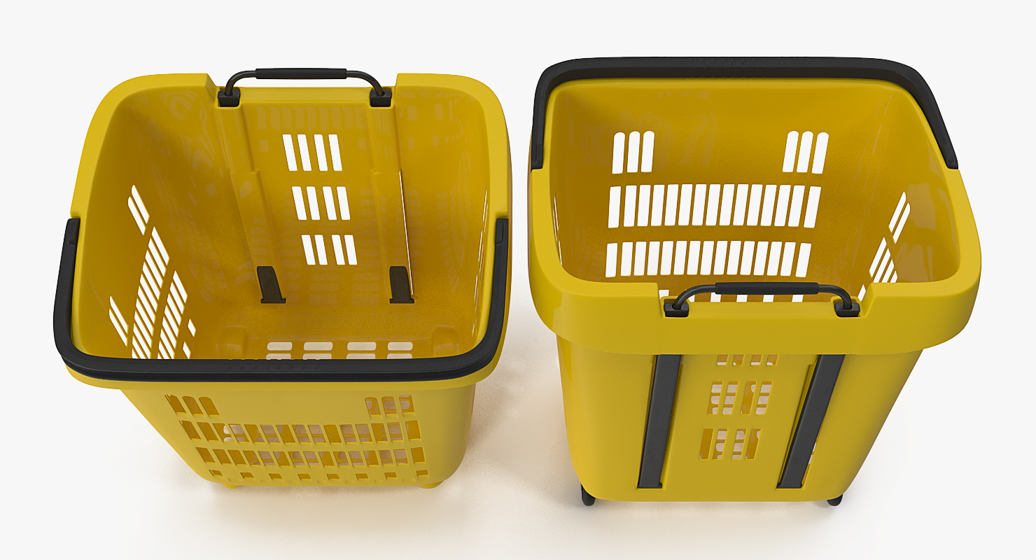Roll Shopping Basket Folded Handle 3D model