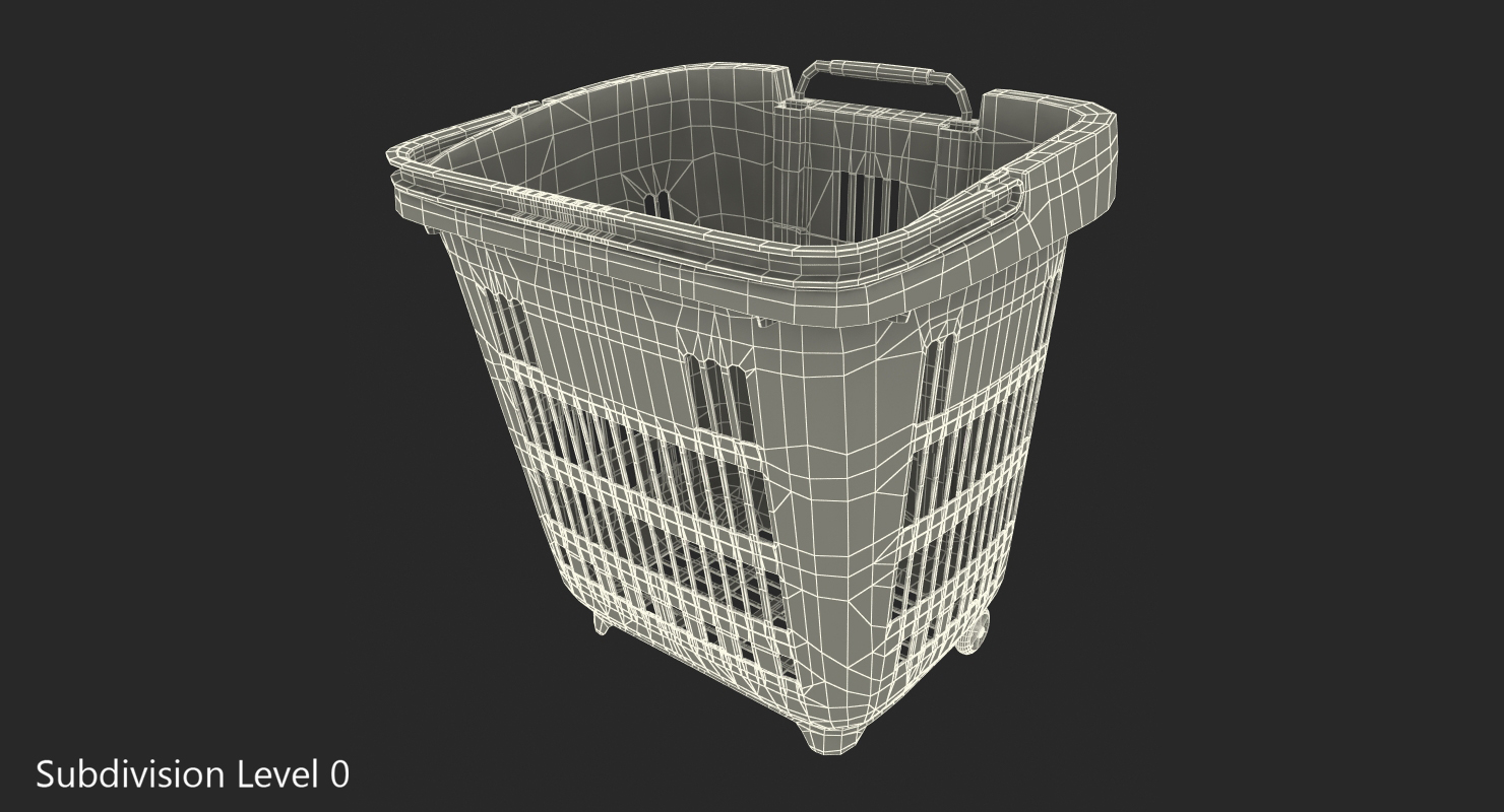 Roll Shopping Basket Folded Handle 3D model