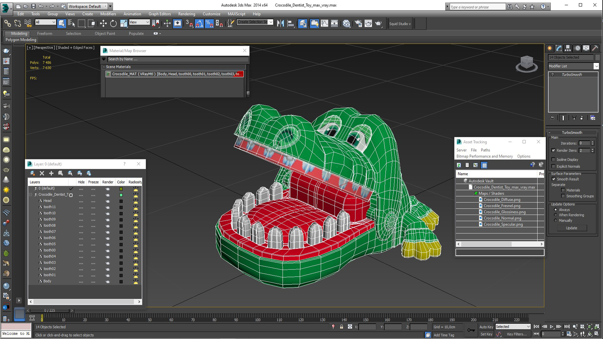 Crocodile Dentist Toy for 3D Print 3D model