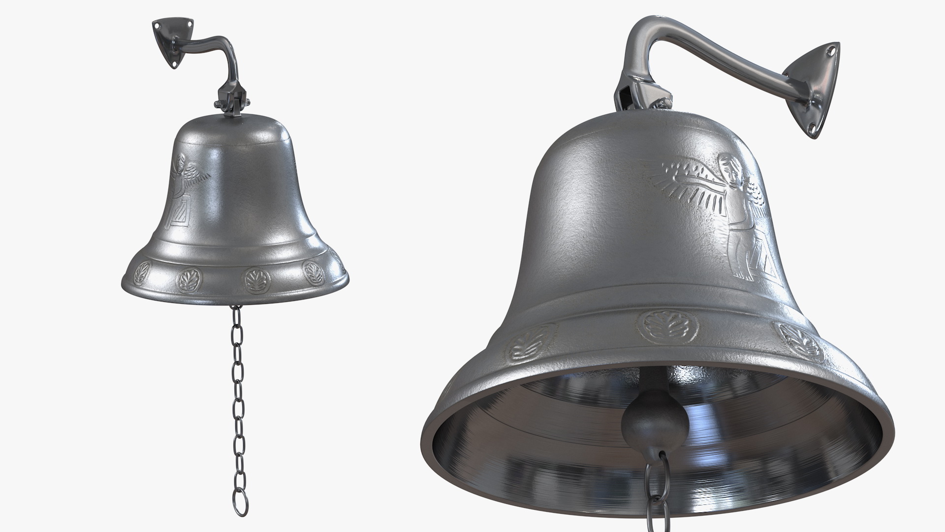 3D Silver Altar Bell Angel model
