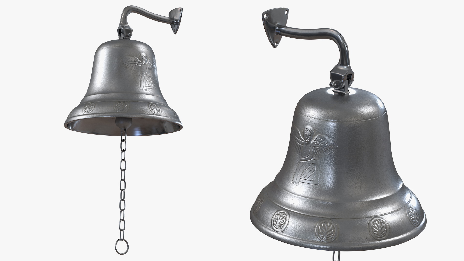 3D Silver Altar Bell Angel model