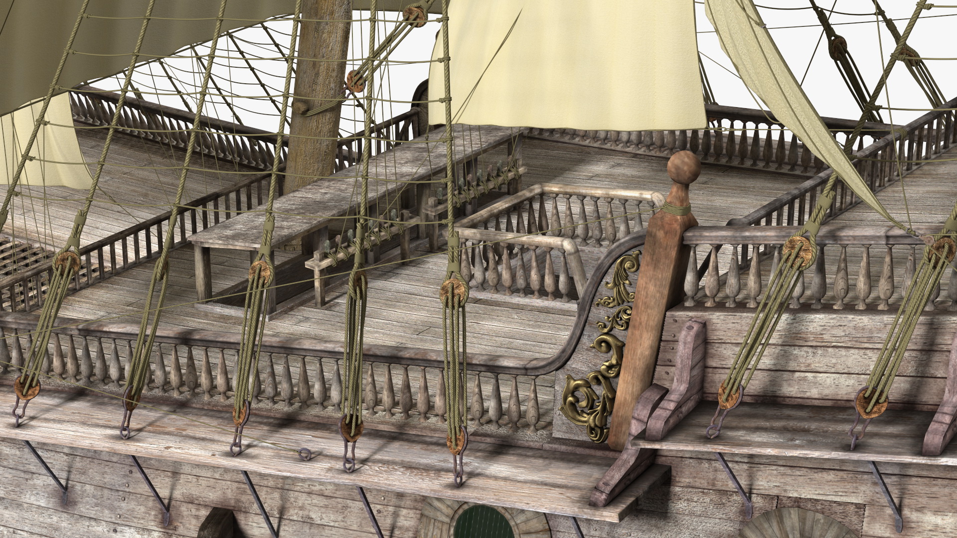 Galleon Sail Ship 3D