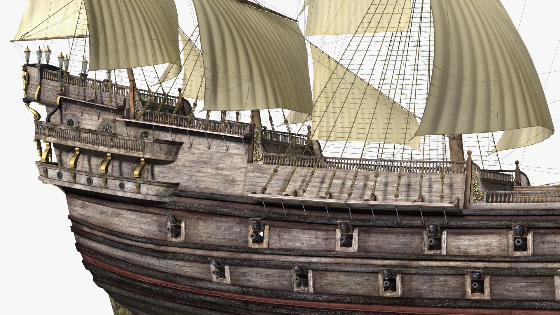 Galleon Sail Ship 3D
