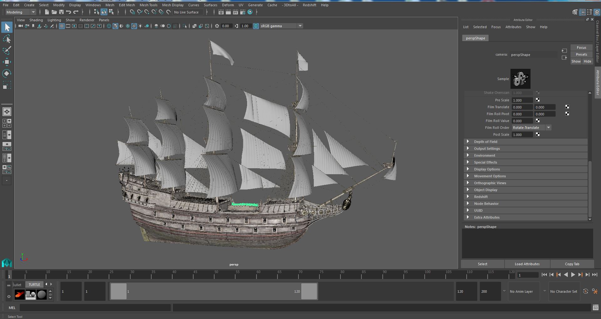 Galleon Sail Ship 3D