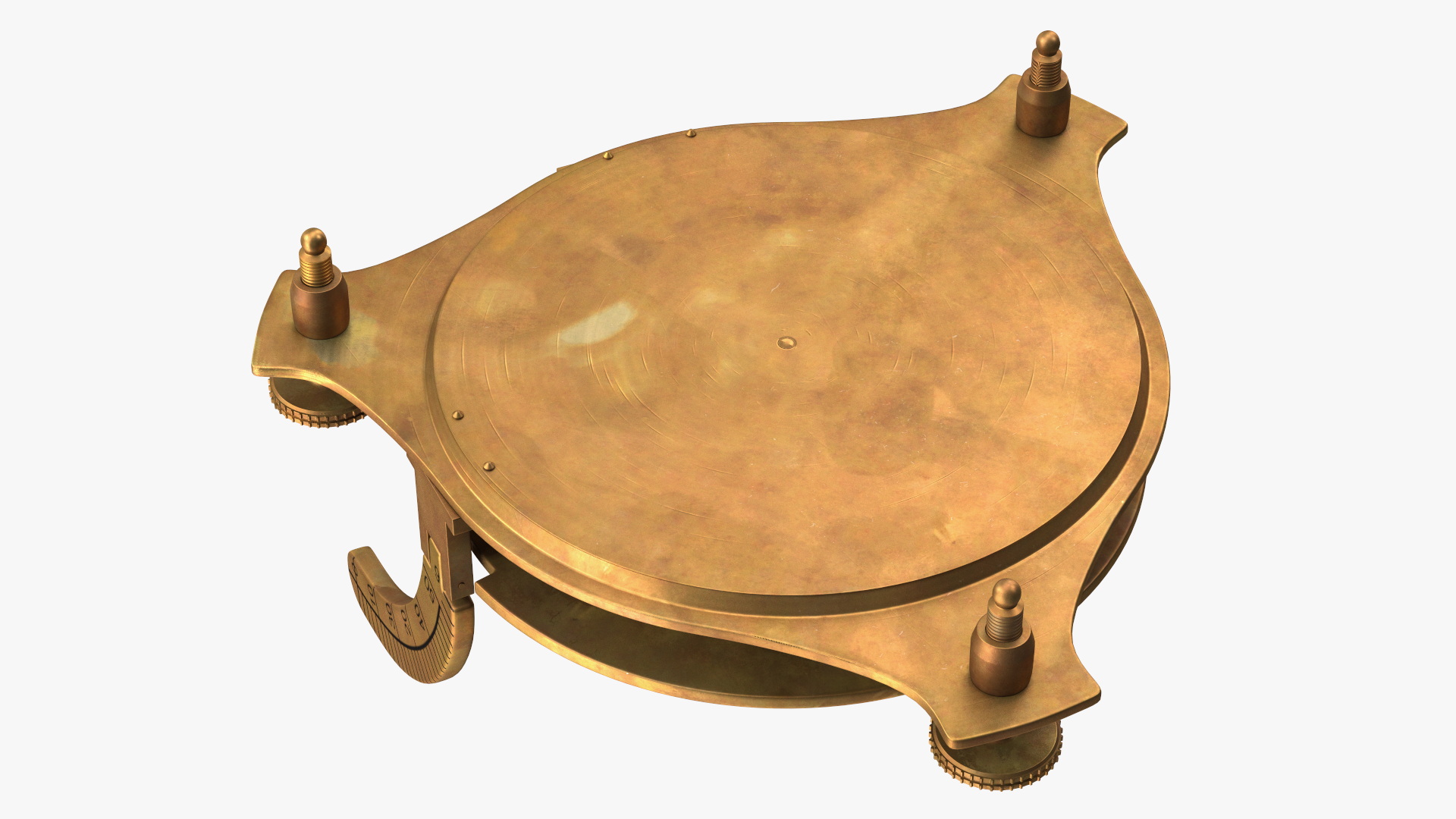 3D Antique Aged Compass with Sundial model