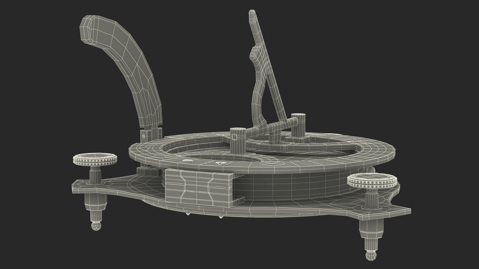 3D Antique Aged Compass with Sundial model