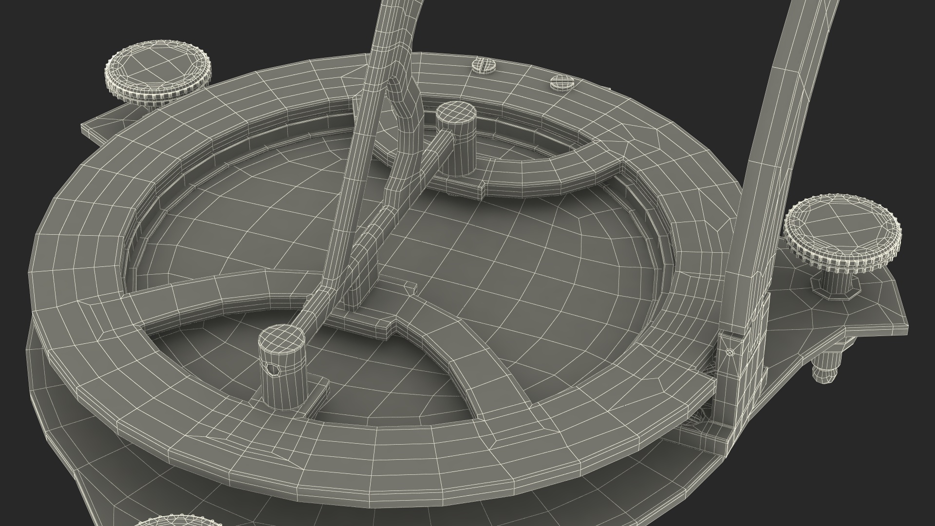 3D Antique Aged Compass with Sundial model