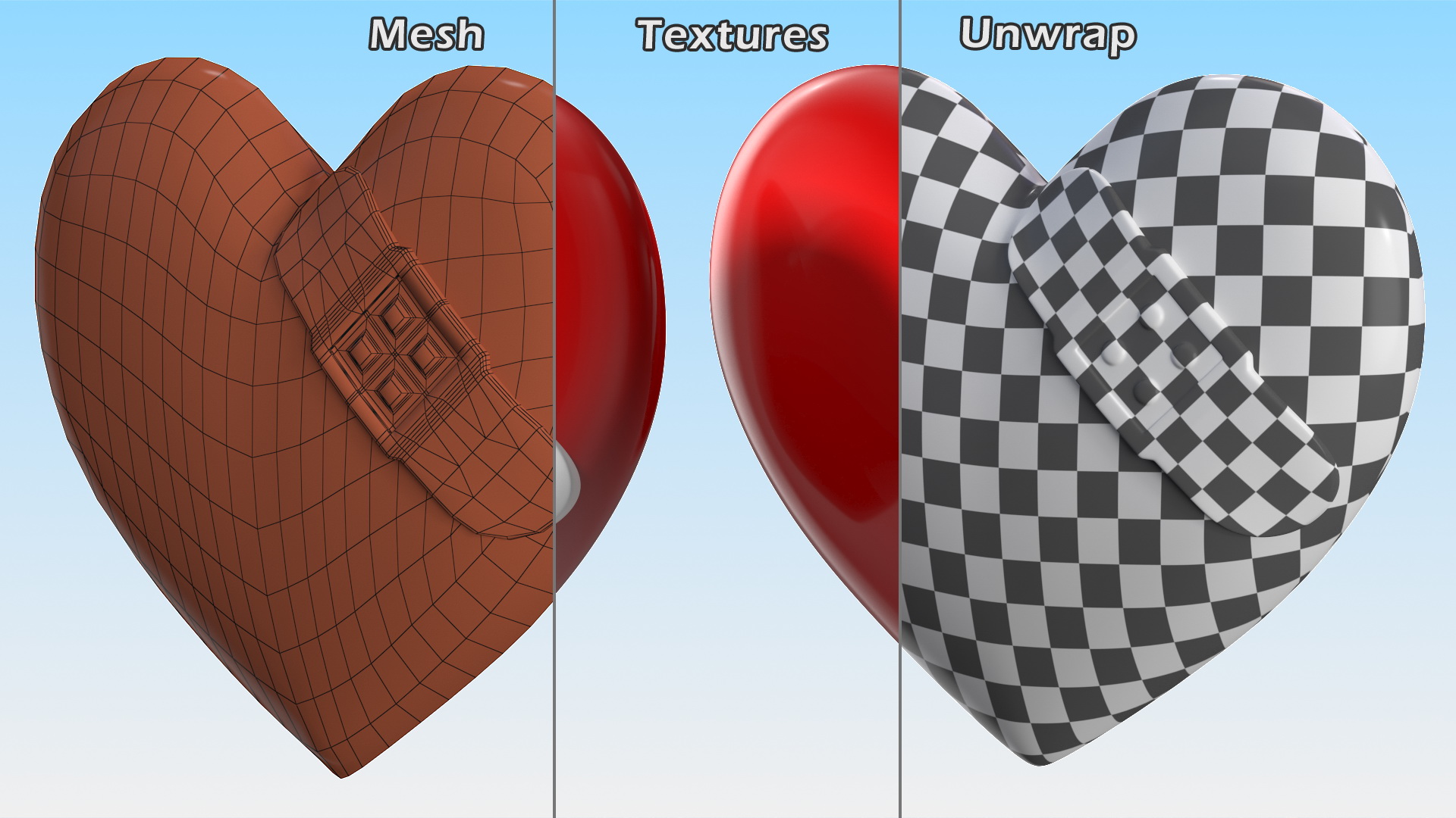 Heart with Patch Emoji 3D