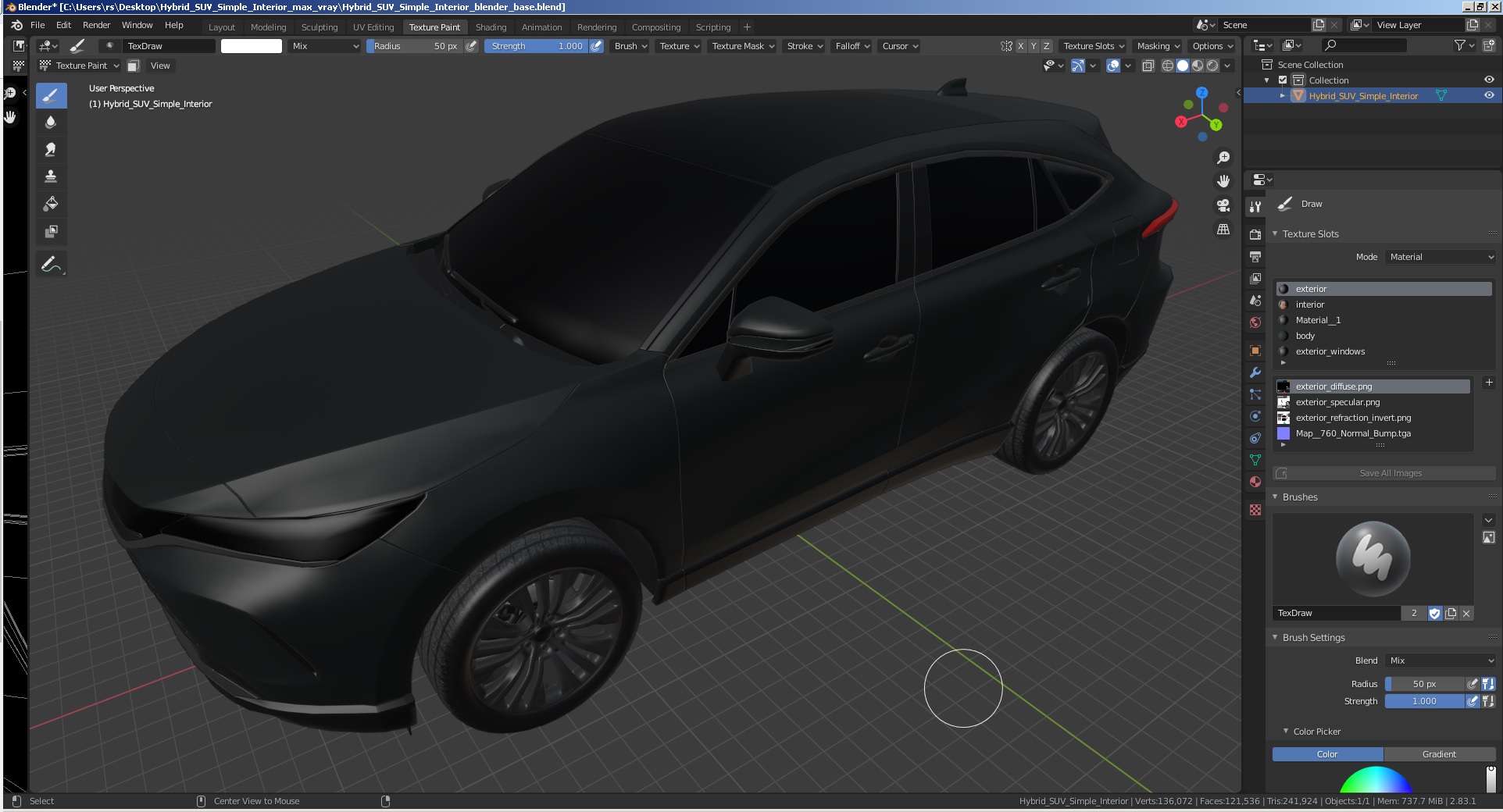 3D Hybrid SUV Simple Interior