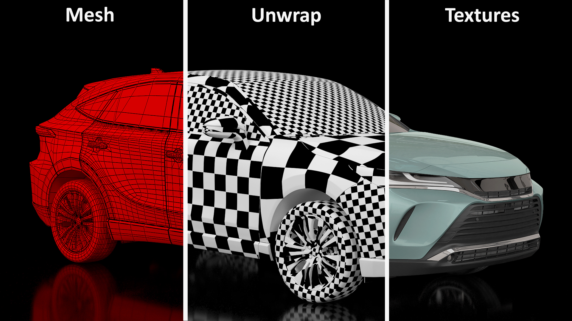 3D Hybrid SUV Simple Interior
