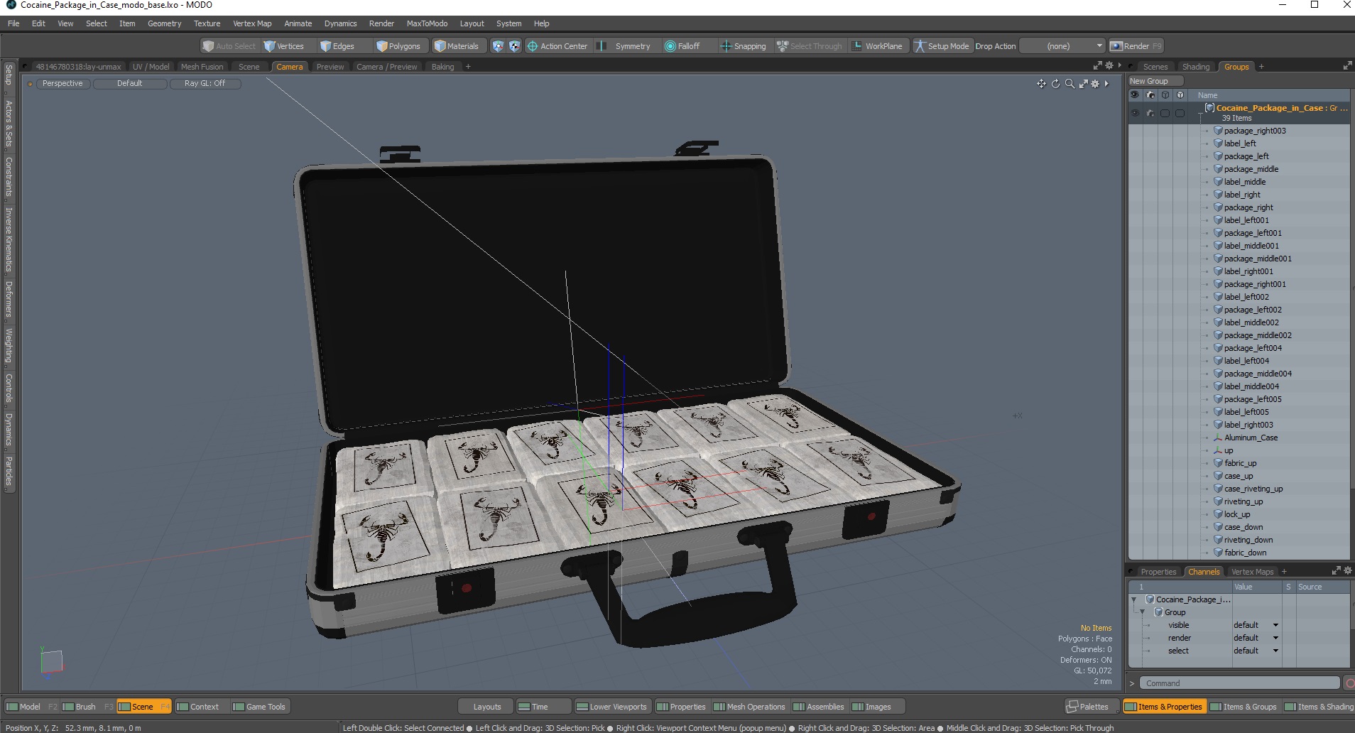 3D Cocaine Package in Case model